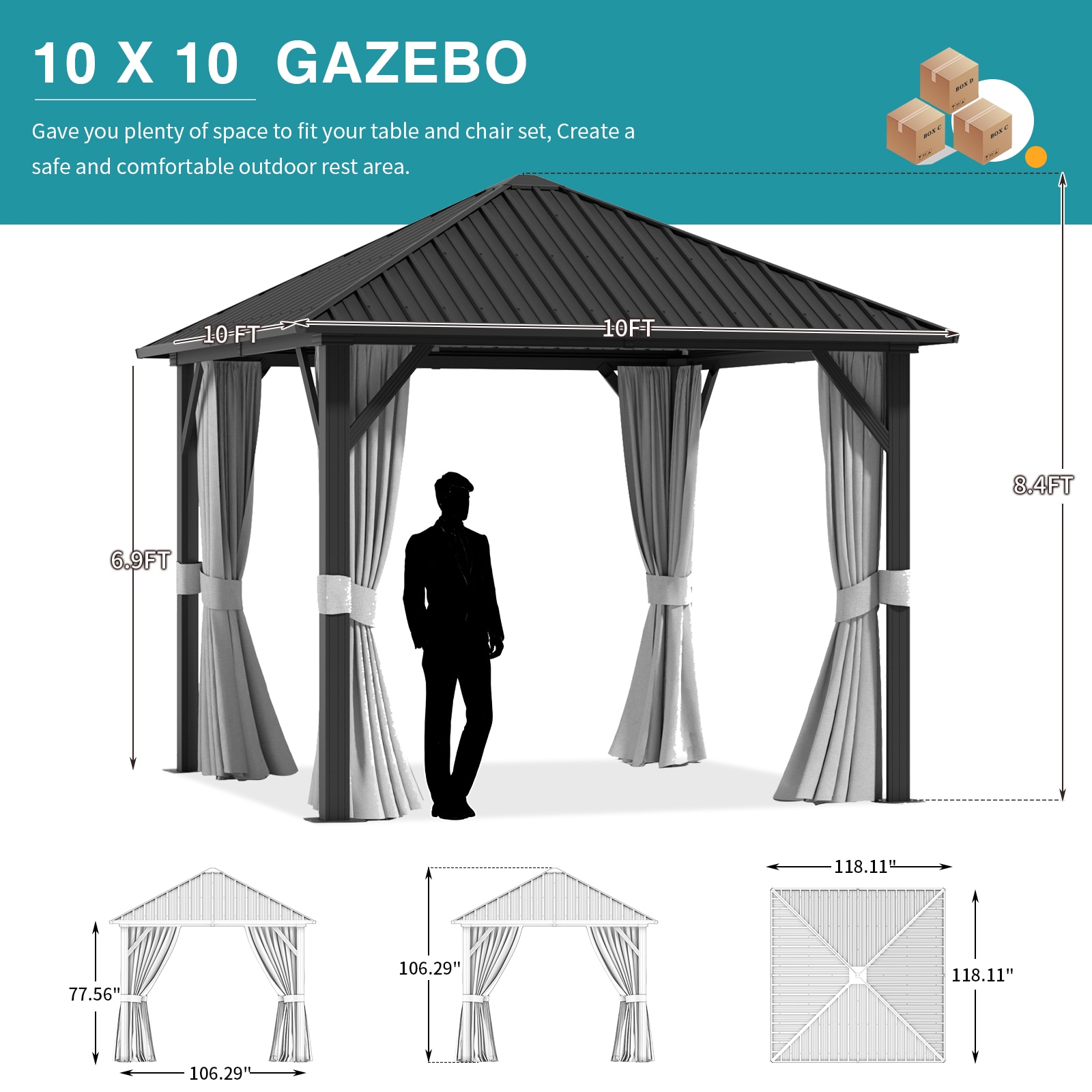 AOXUN G30023GR-1 Wood-Resin-Gazebos - View #7
