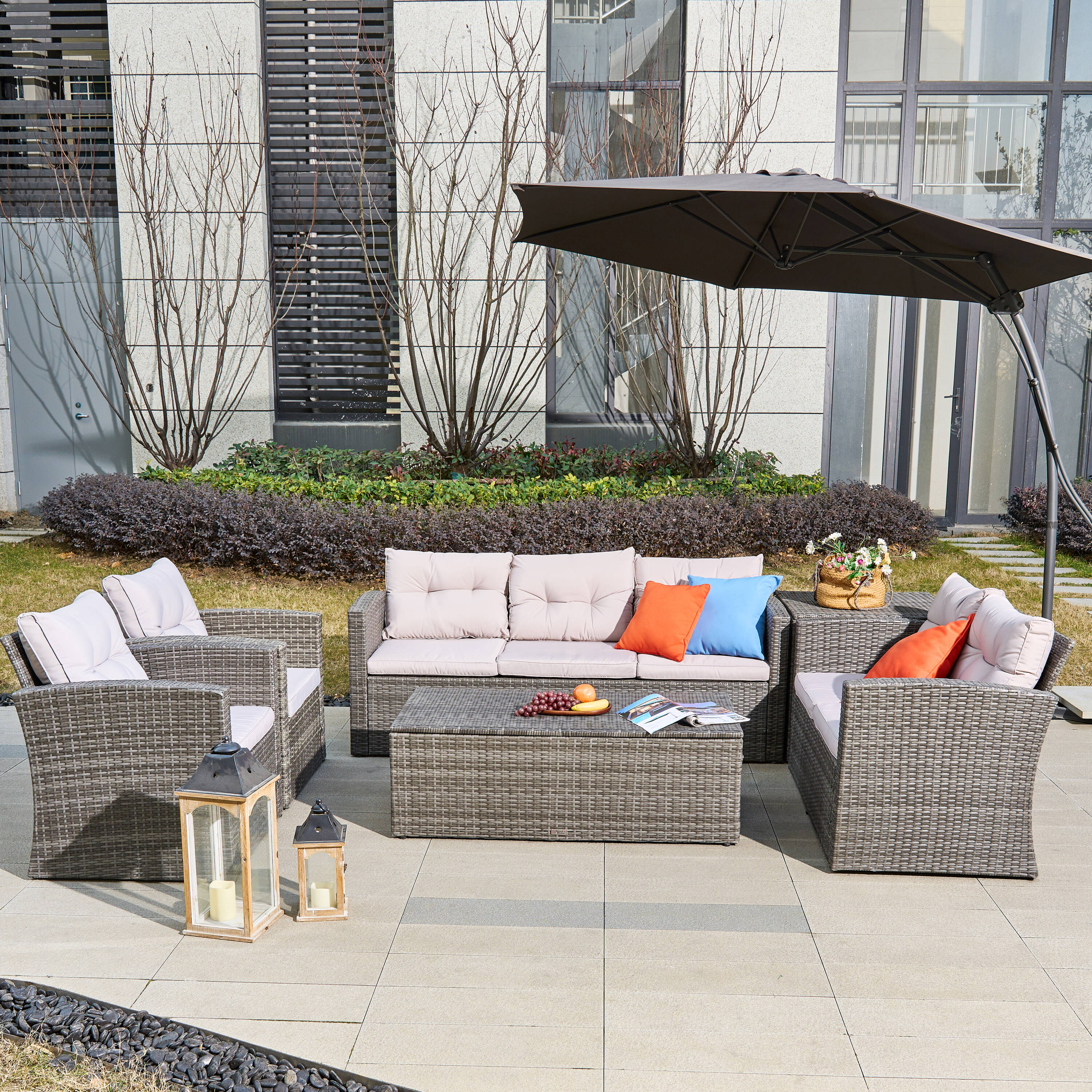 Direct Wicker DWS-1503-GRAY Patio-Sofas-Daybeds - View #11
