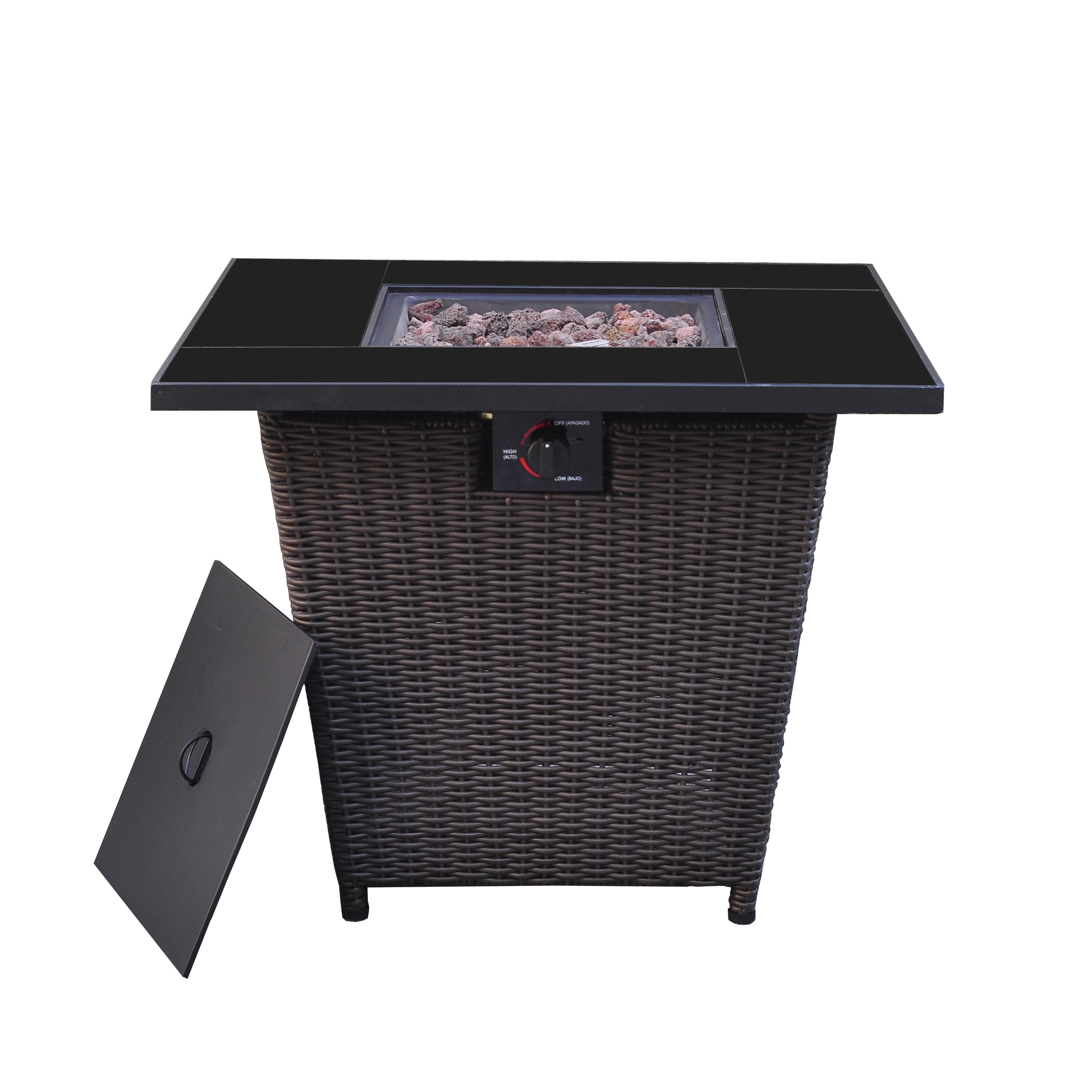 Bond 30-in W 50000-btu Brown Portable Steel Propane Gas Fire Pit In The 