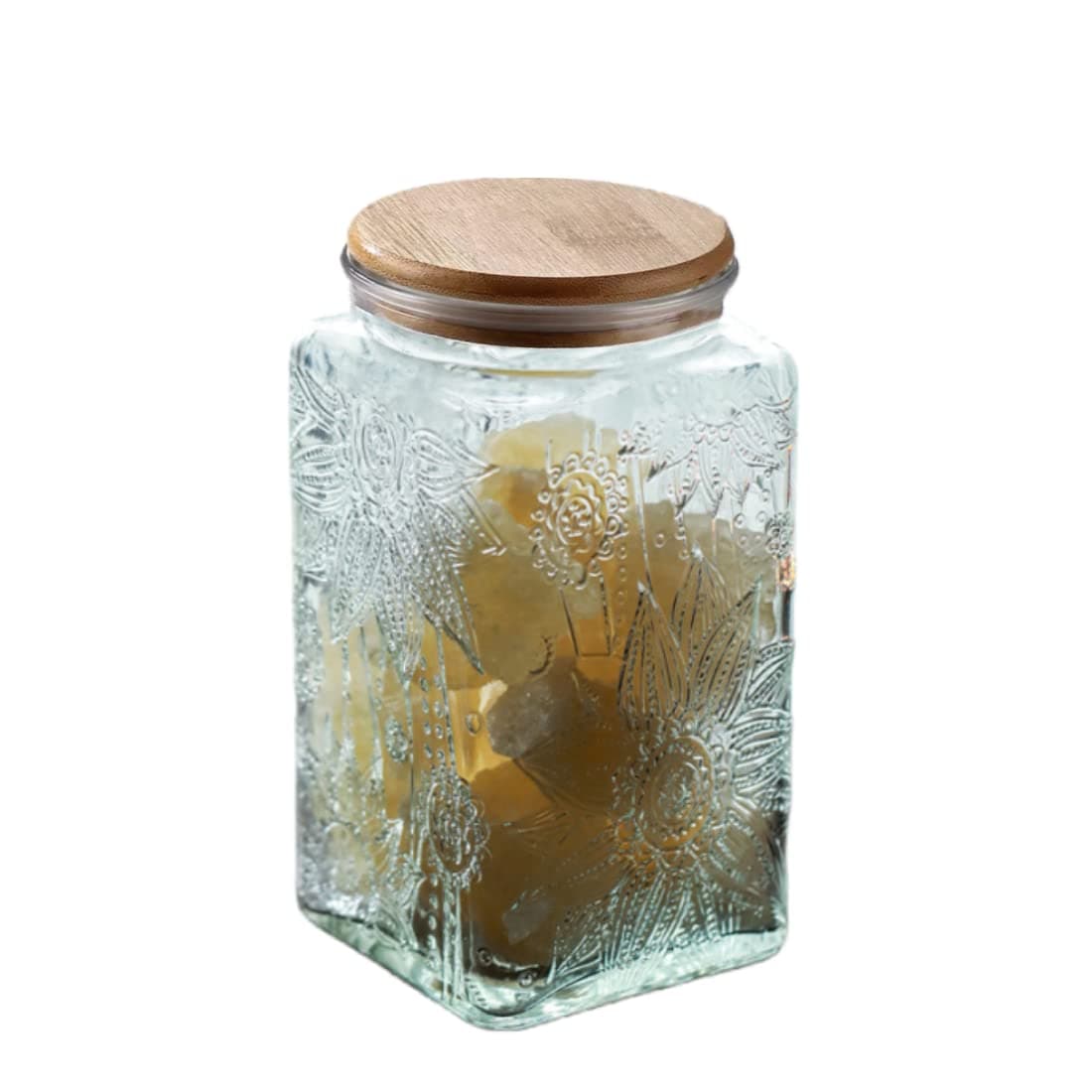 DHMHD  Coffee Canister with Lid 34oz Glass Food Storage Container Airtight Coffee Grounds Container for Kitchen Counter Pantry Candy Tea Sugar