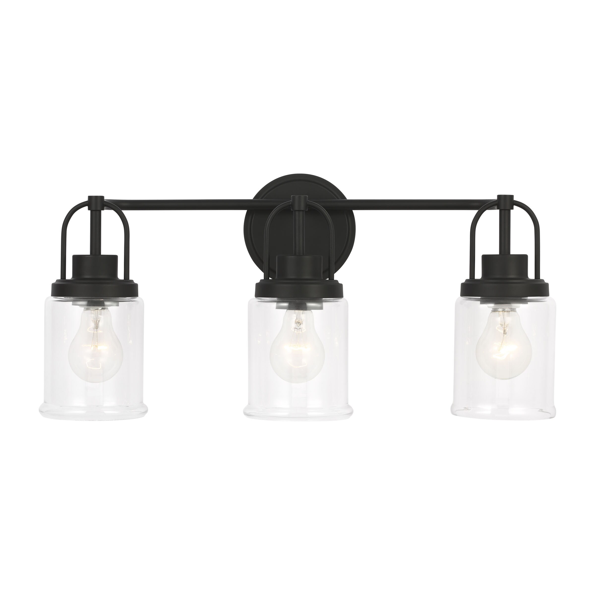 Generation Lighting GLV1073MBK Anders 22-in 3 -Light Black Transitional Vanity light