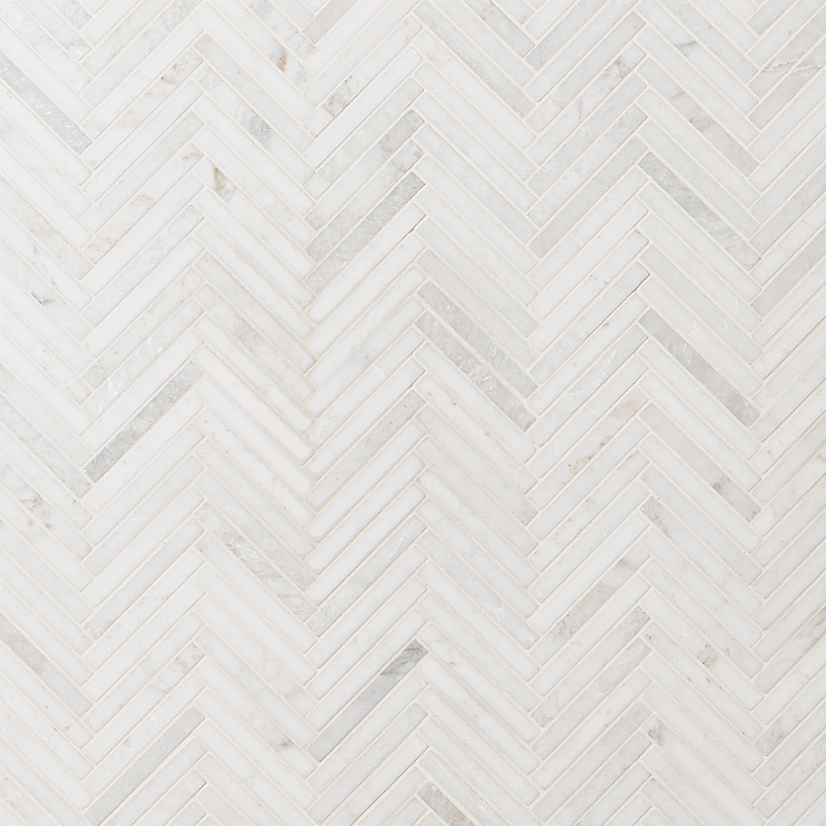 White Herringbone Marble Mosaic Tile for Walls and Floors
