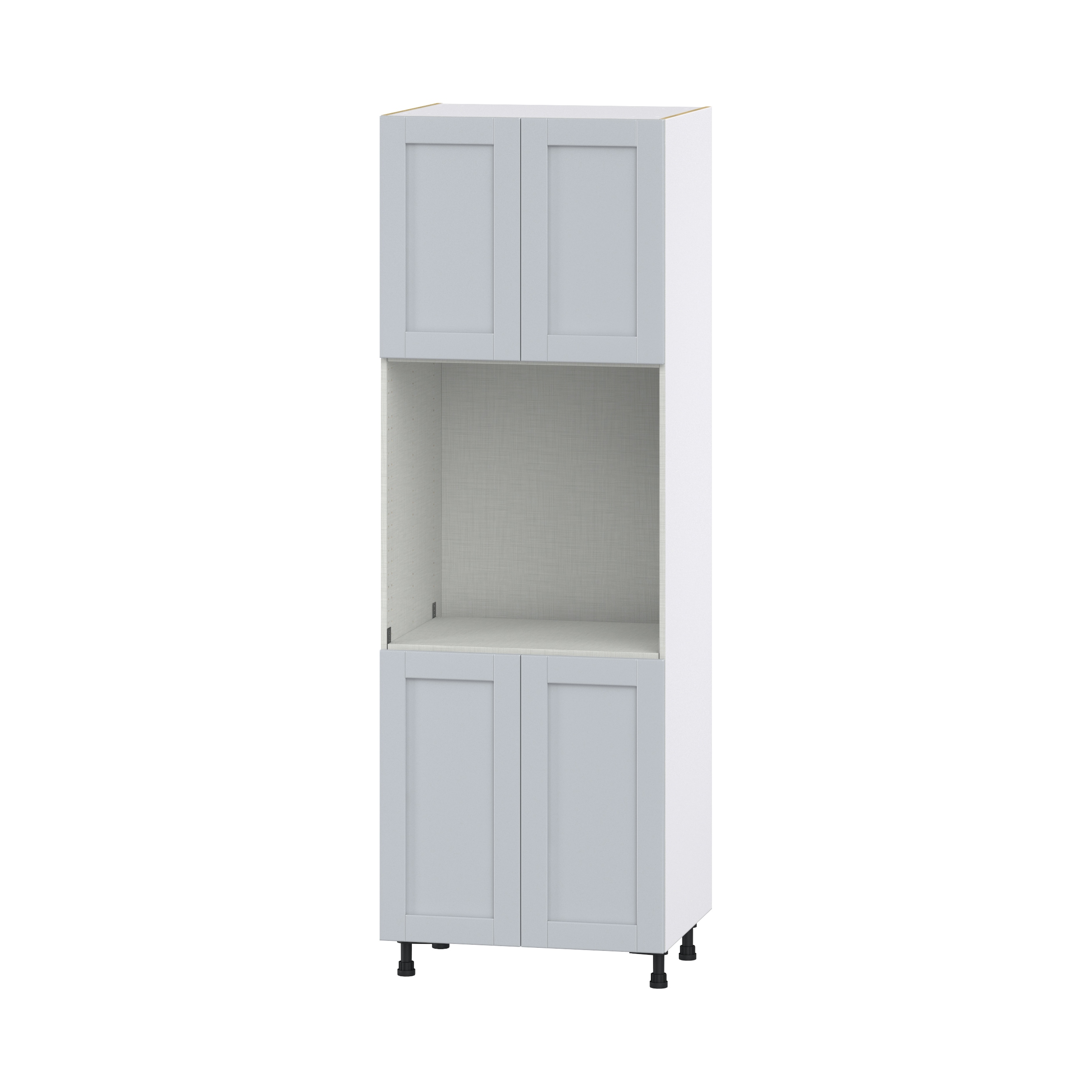 Hugo&Borg Jolie 30-in W x 89.5-in H x 24-in D Warm White Single Oven Base Fully Assembled Cabinet (Flat Panel Shaker Style)