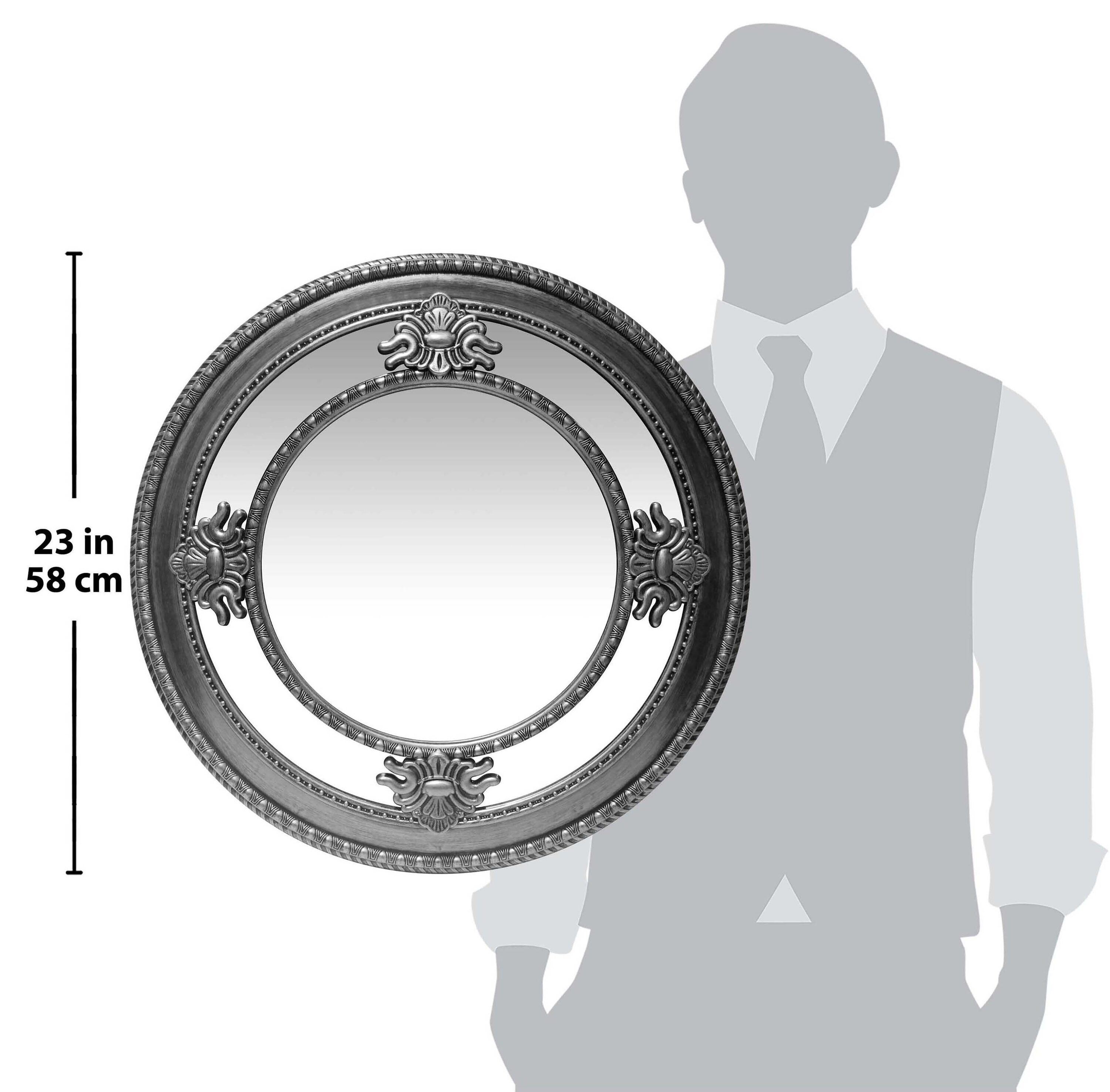 Versailles 23" Round Wall Mirror in Antique Gold and Silver