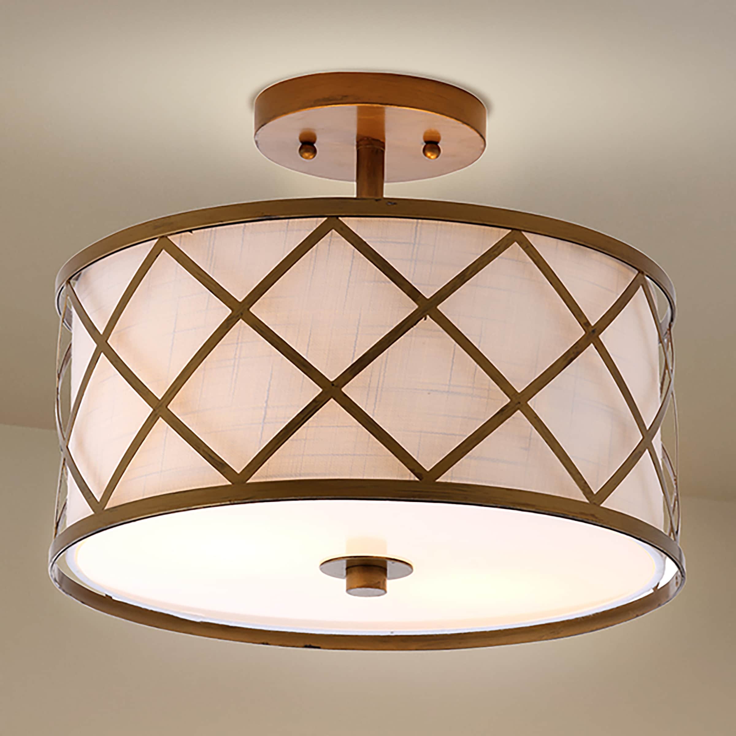 JONATHAN  Y JYL3505A Elizabeth 13.25" Metal Transitional 1 -Light 13.25-in Polished Gold Semi Flush Mount Light