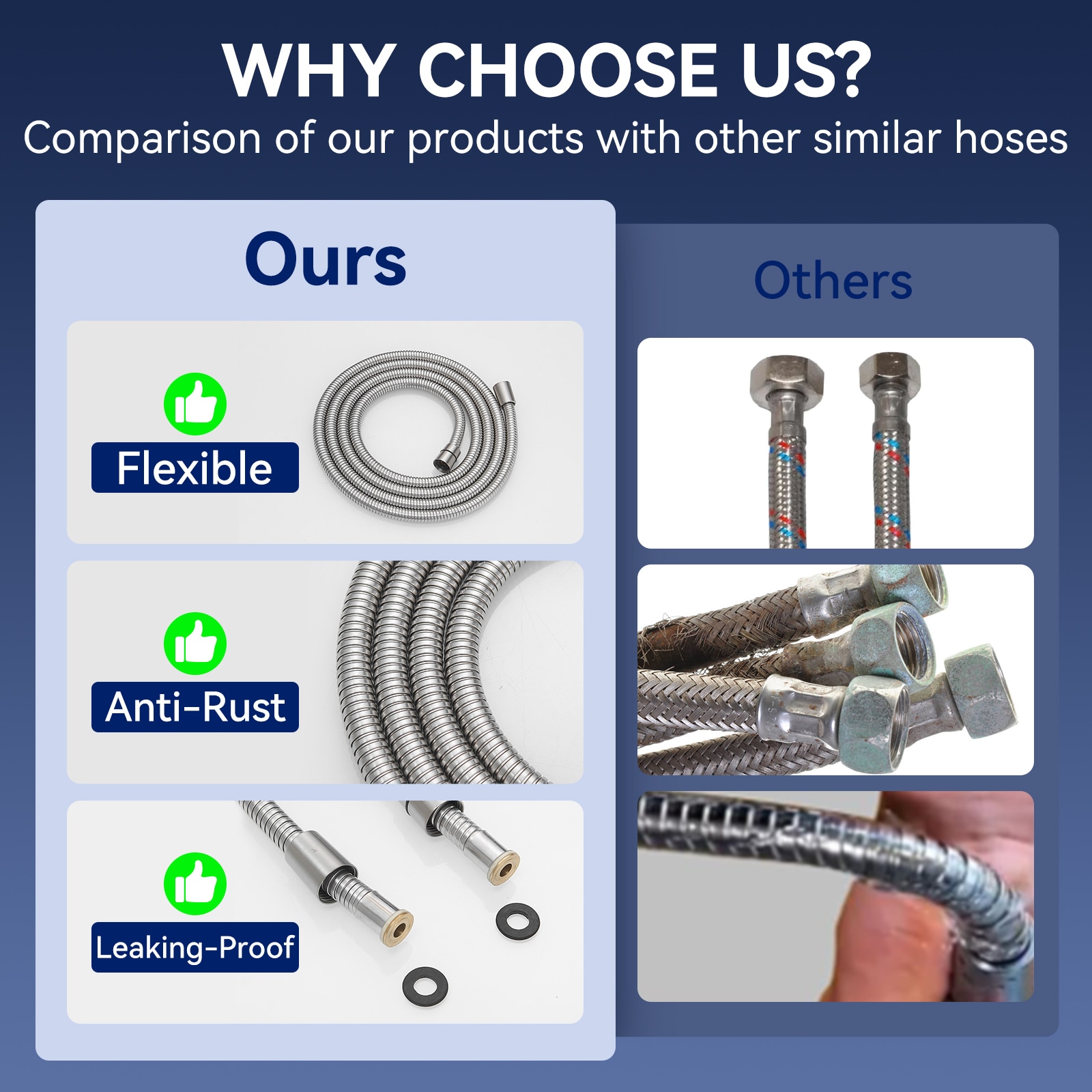 Extra Long Brushed Nickel Stainless Steel Shower Hose