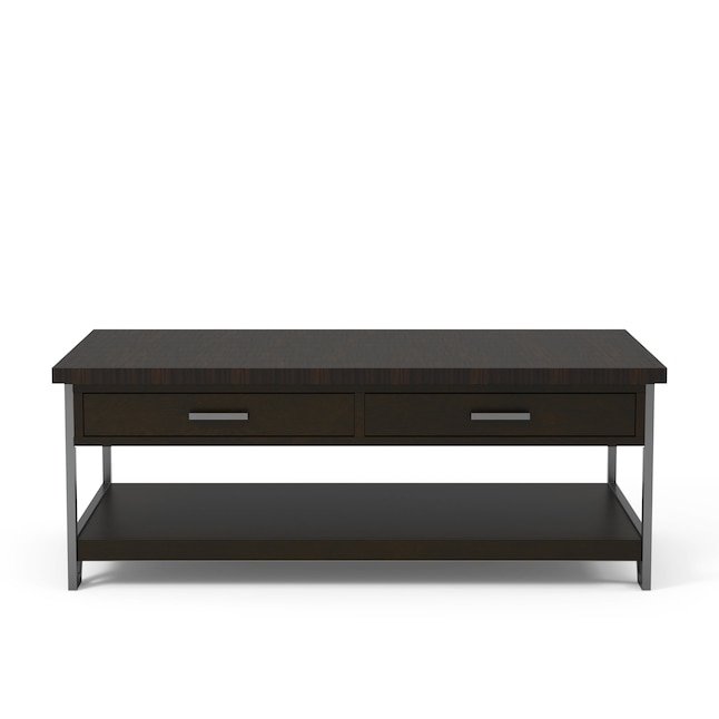 Poplar Wood Industrial Coffee Table, Industrial End Table With Drawer