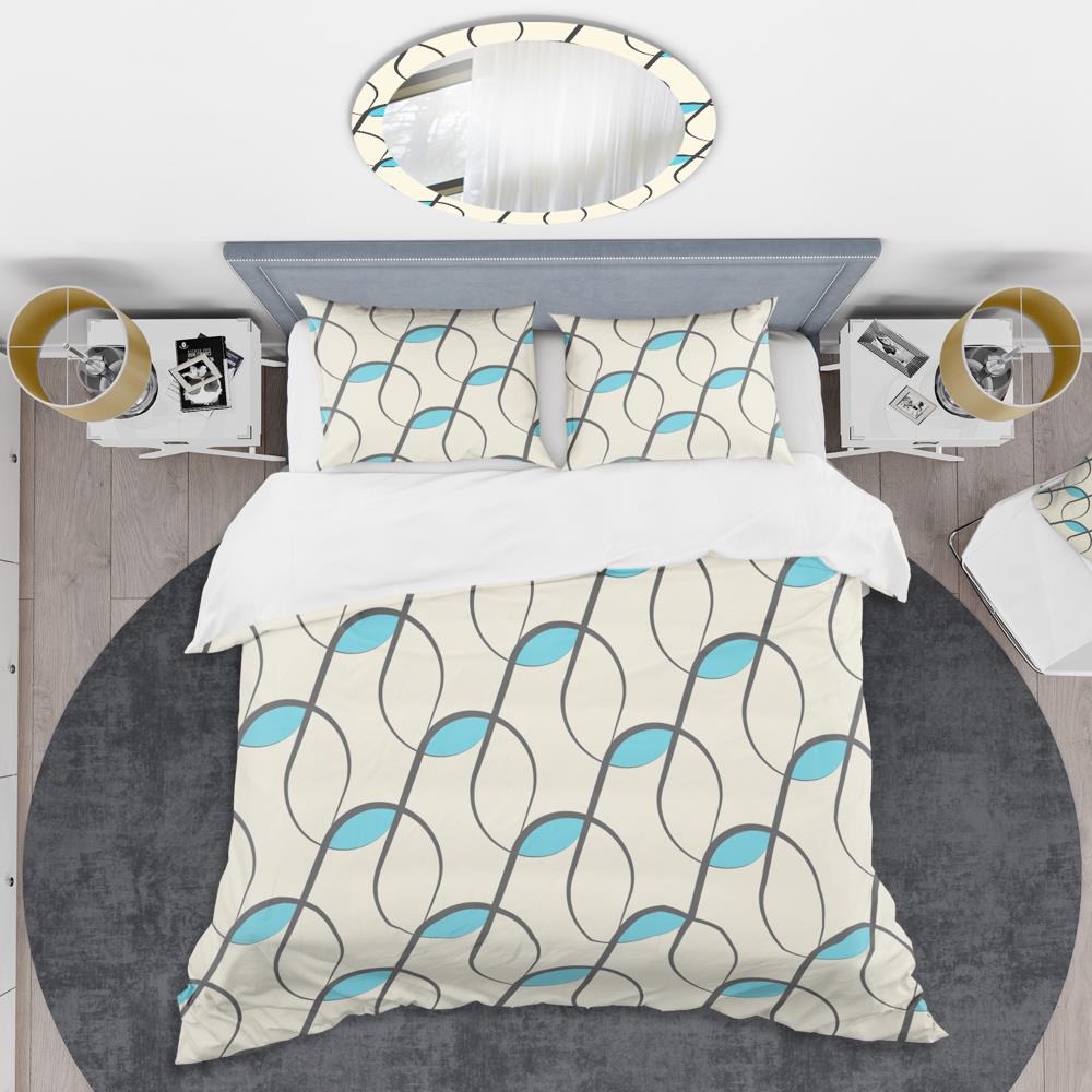 King Size Multicolor Geometric Microfiber Duvet Cover Set