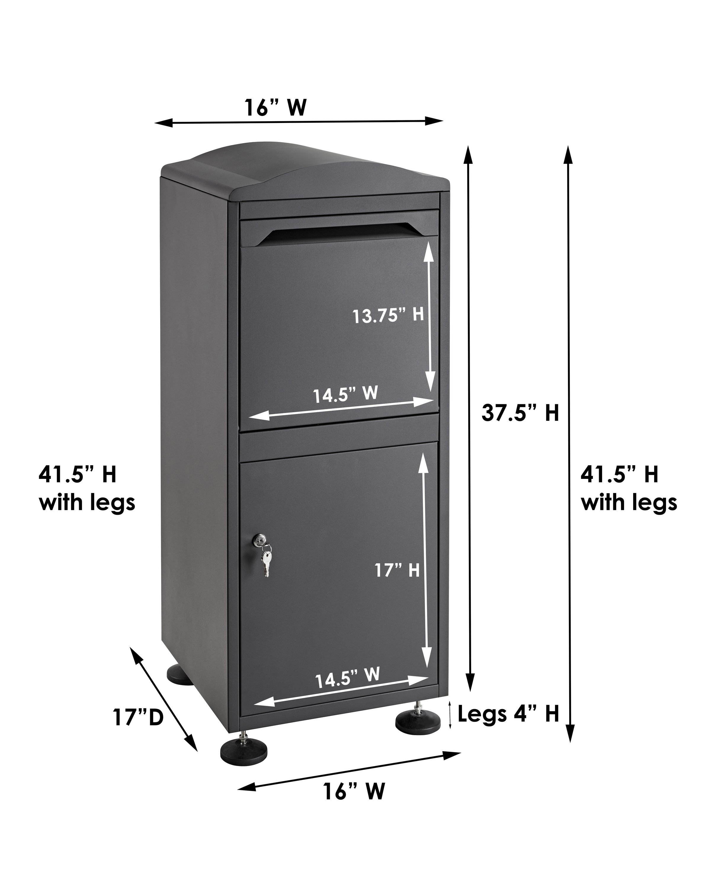 AdirOffice Ground Mount Black Metal Lockable Mailbox at Lowes.com