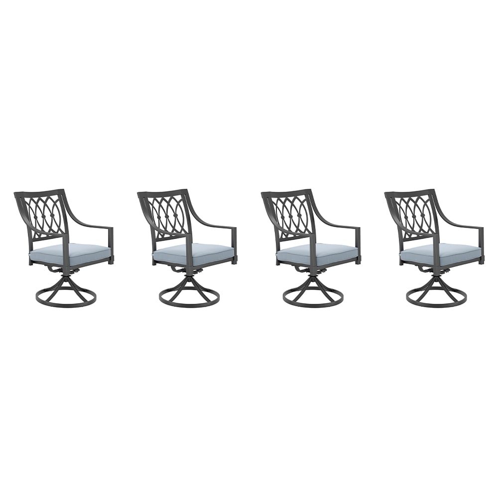 allen roth Aspen Grove Set of 4 Gray Steel Frame Swivel Dining