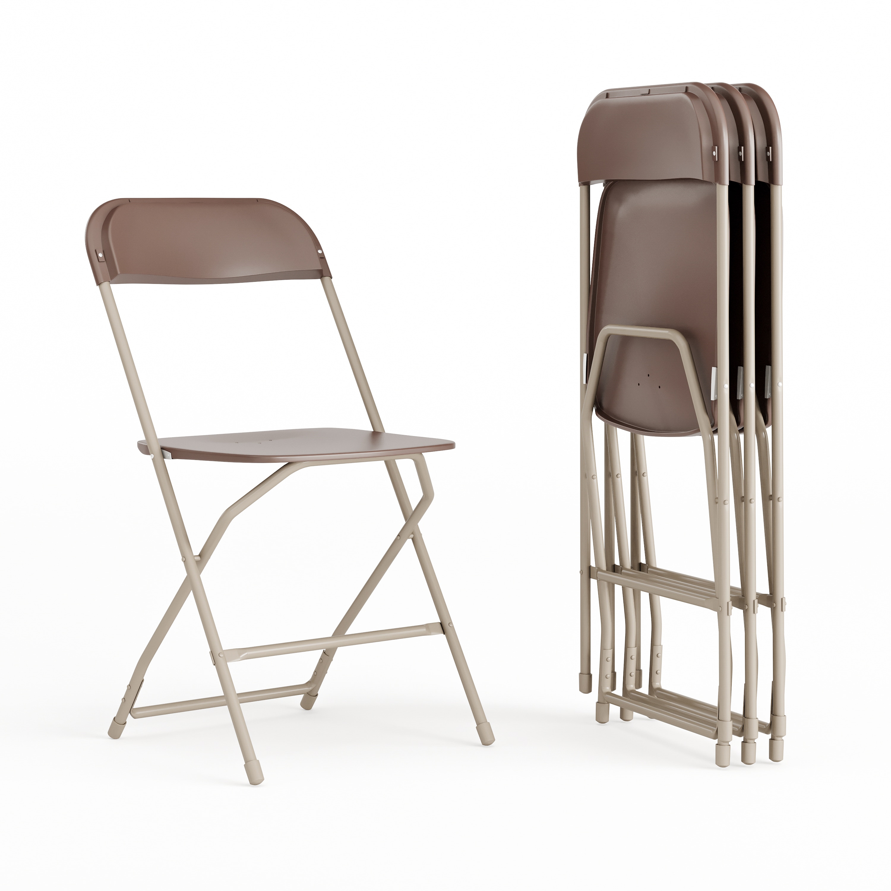 Flash Furniture 847254057424 4 -Pack Brown Commercial/Residential Standard Folding Chair with Solid Seat ( Indoor )