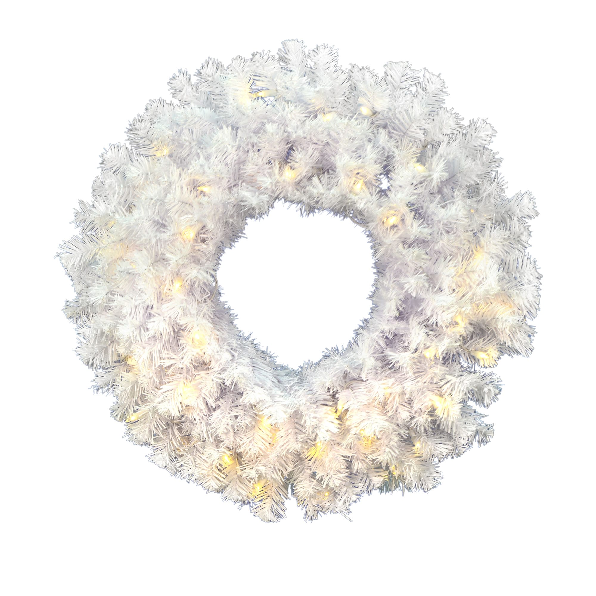 Vickerman A805831LED 30-in Pre-lit Indoor White Spruce Artificial Christmas Wreath