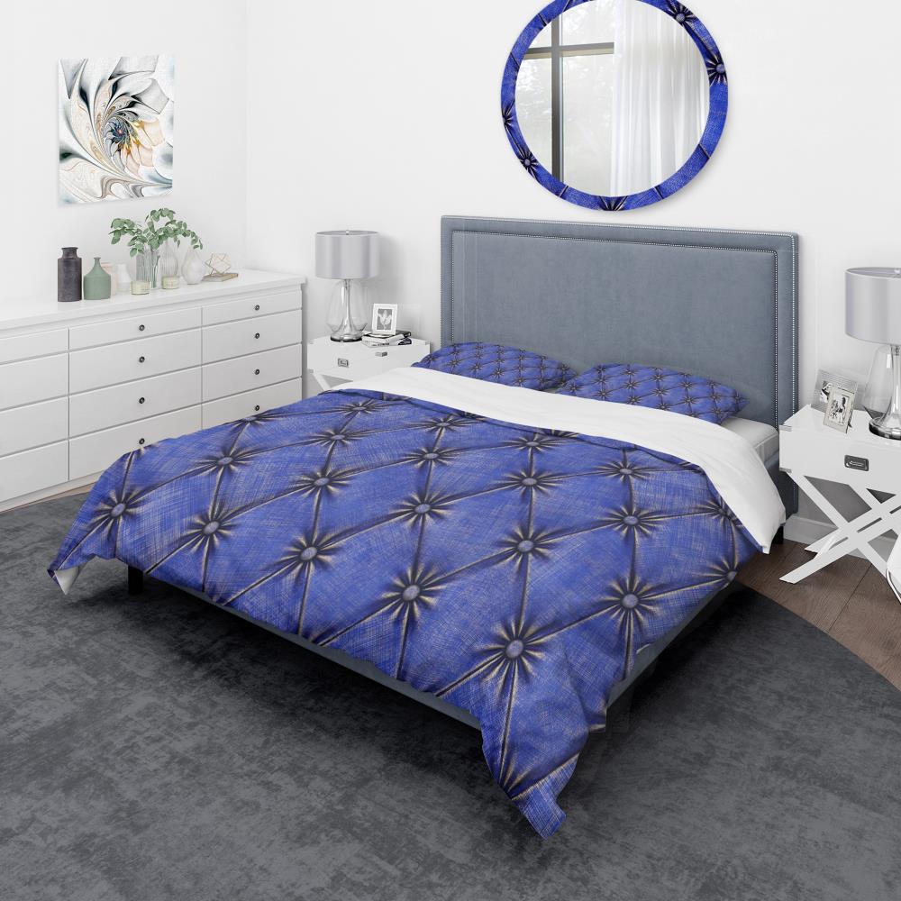 Designart BED19135-K 3 -Piece Blue King Duvet cover Set