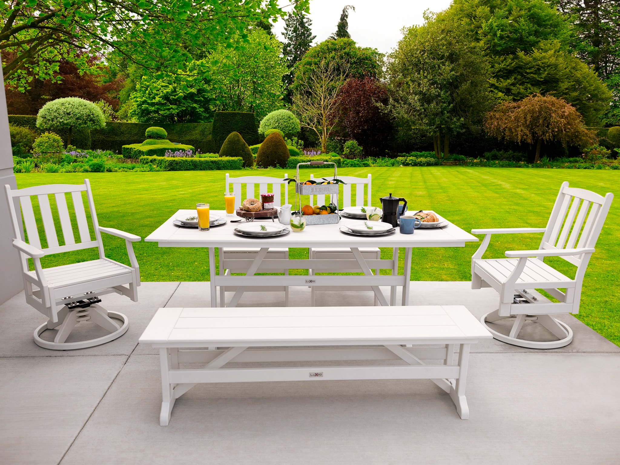 LuXeo 1658-1655-WHT6B Patio-Dining-Sets - View #2