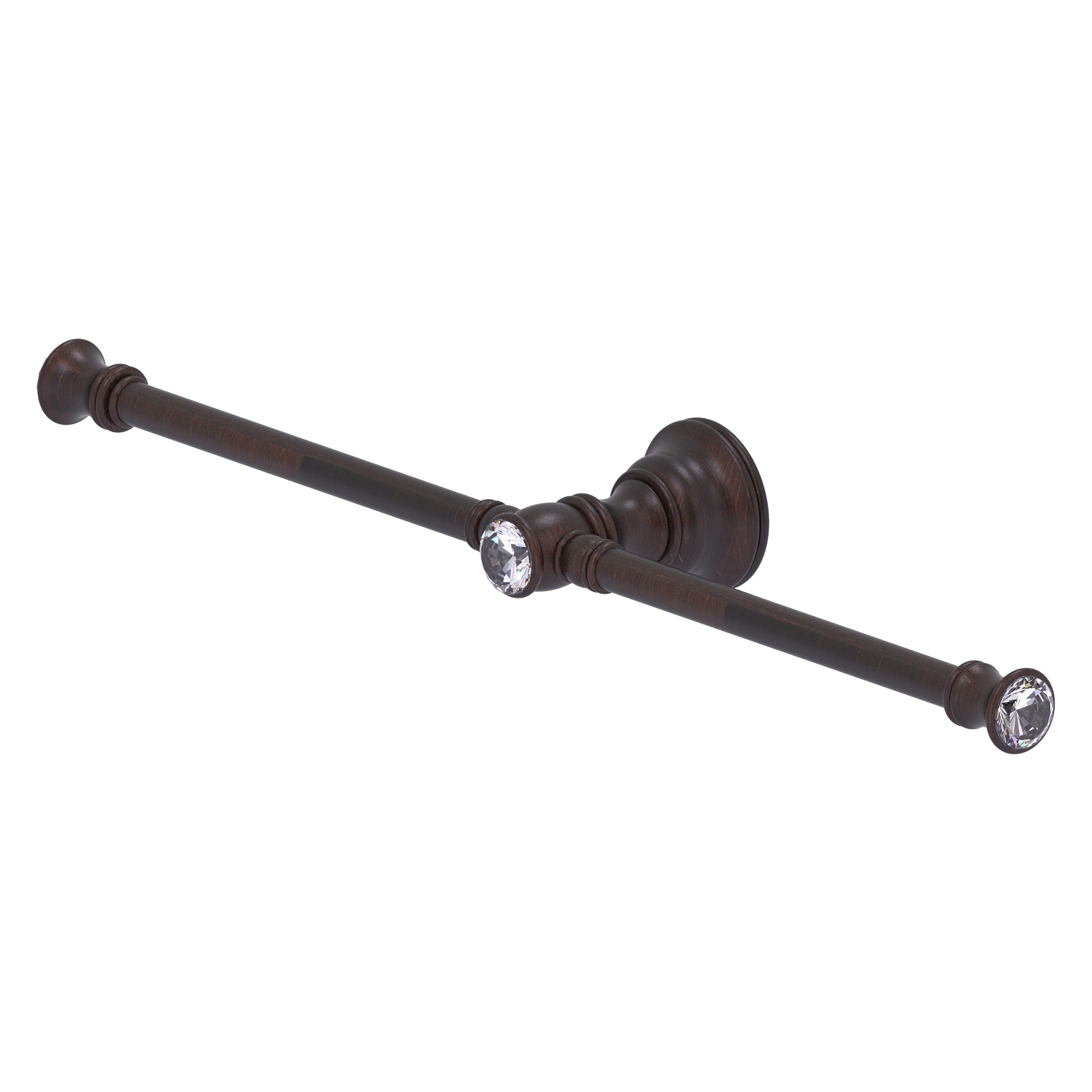 Allied Brass CC-HTB-2-VB Carolina Crystal 15-in double Venetian Bronze Wall mount Double Towel Bar