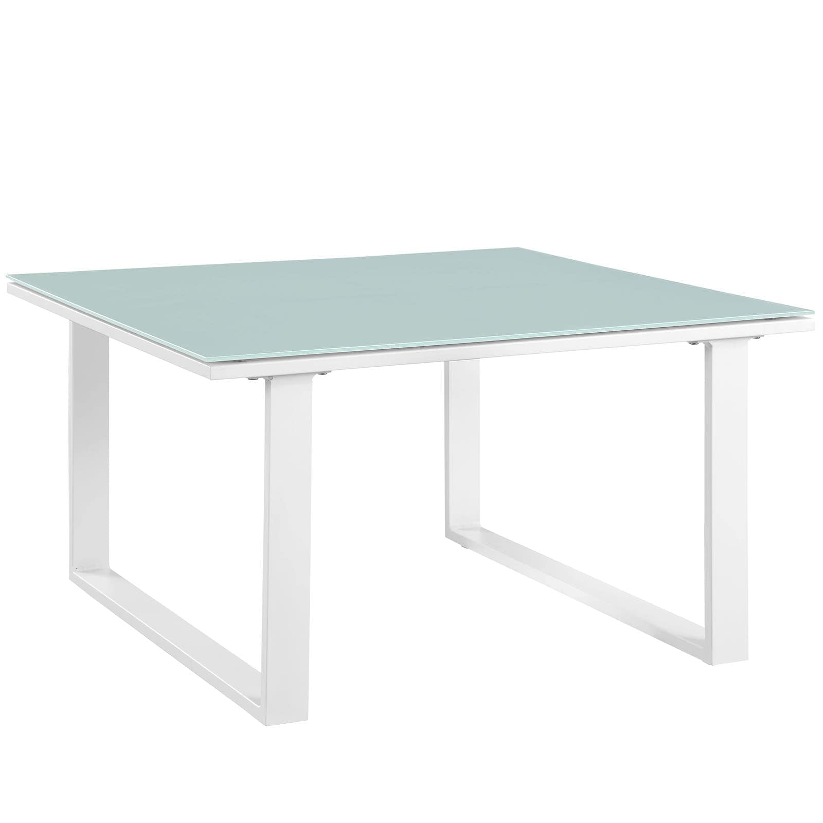  Fortuna Outdoor Patio Side Table in White