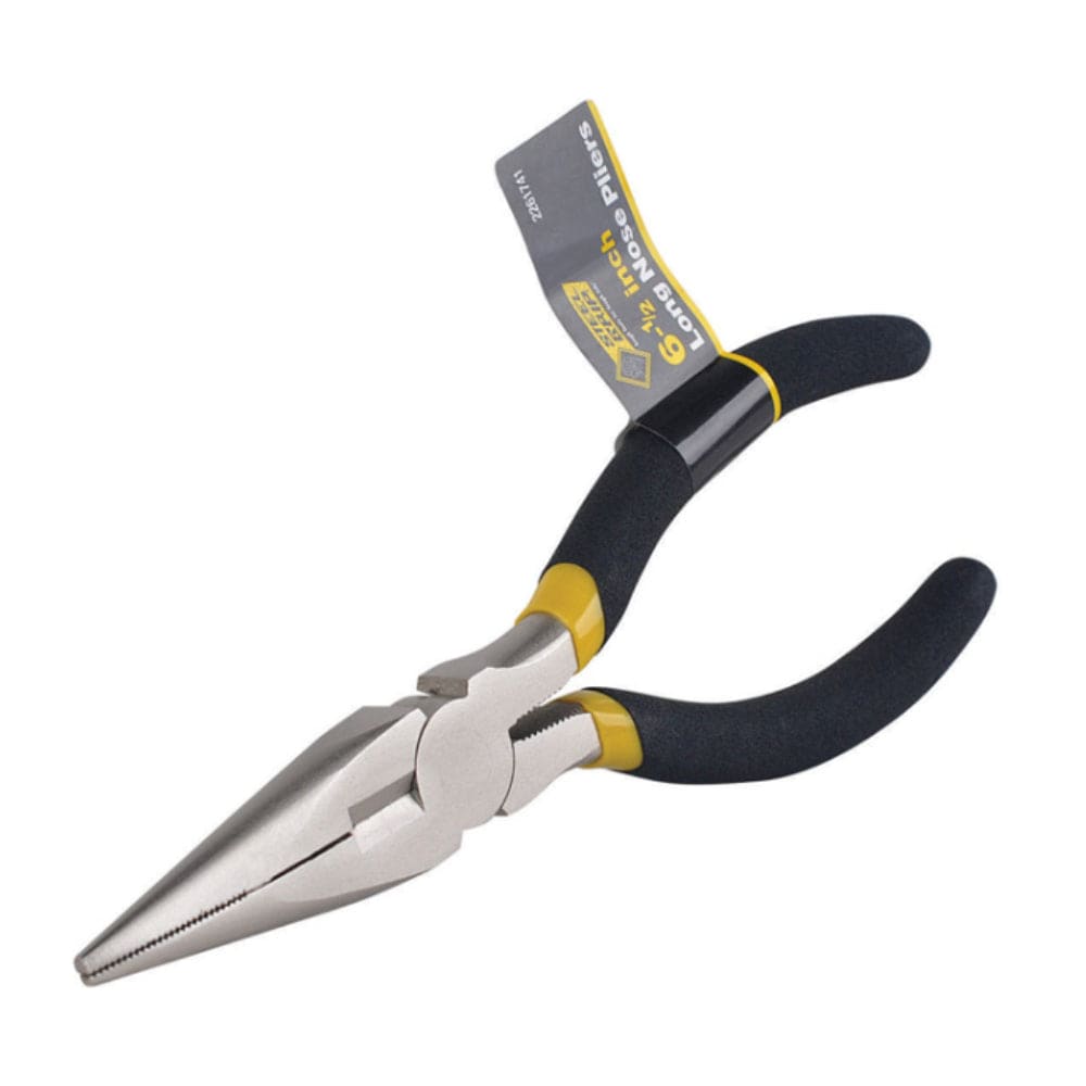 Steel Grip 6-1/2 in Carbon Steel Long Nose Pliers with Built In Wire Cutter Comfort Grip #2261741
