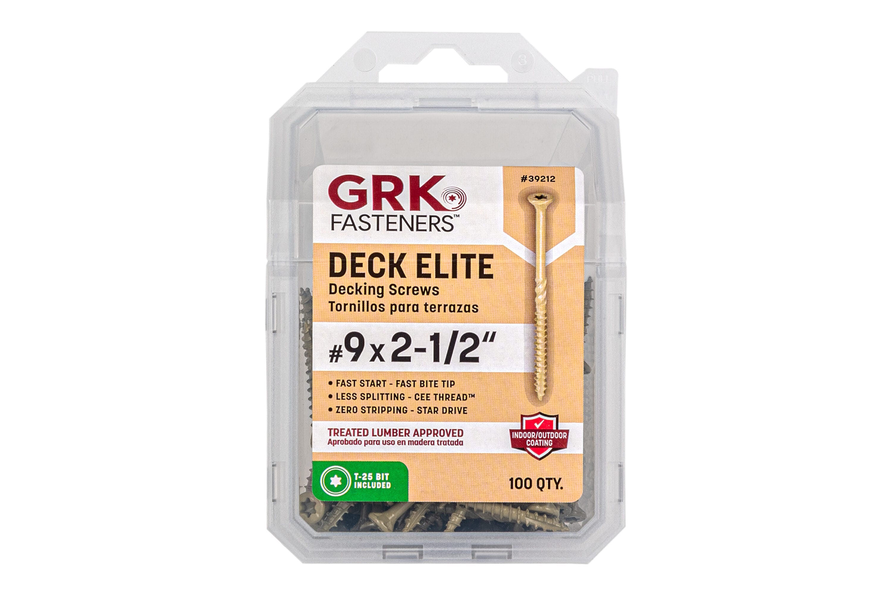 GRK 39212 #9 x 2-1/2-in Wood to wood Deck Screws ( 100 -Per Box )