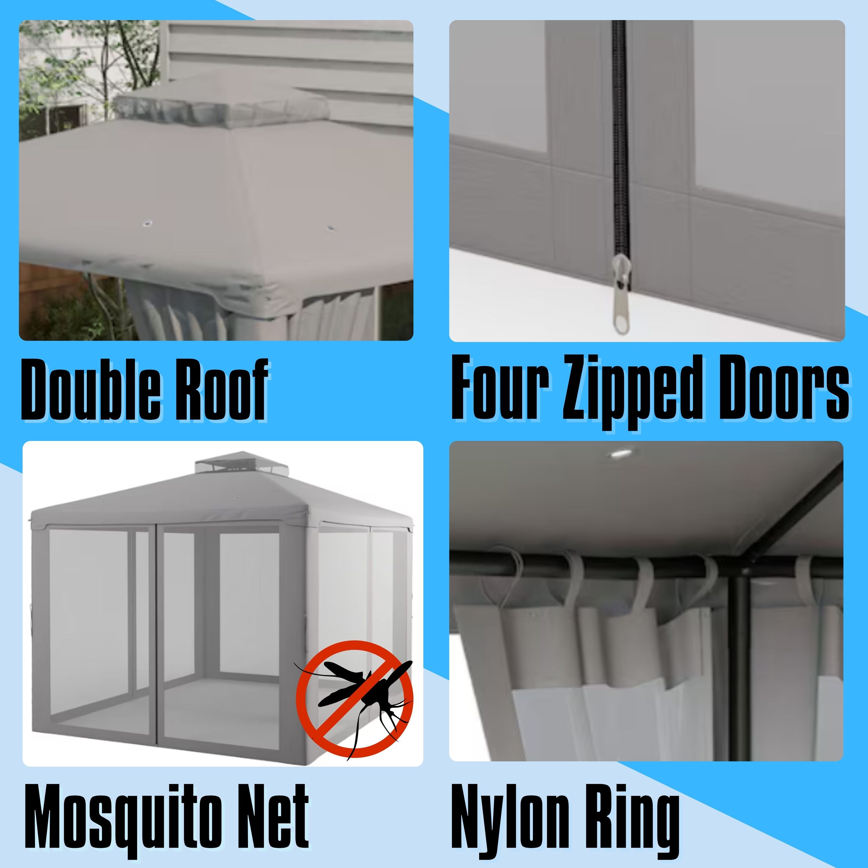 ToolCat BZ2-11-PW Wood-Resin-Gazebos - View #2