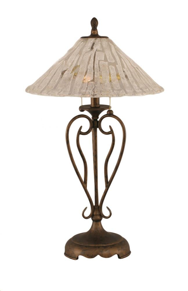  LWTK007193 27-in Bronze Table Lamp with Glass Shade