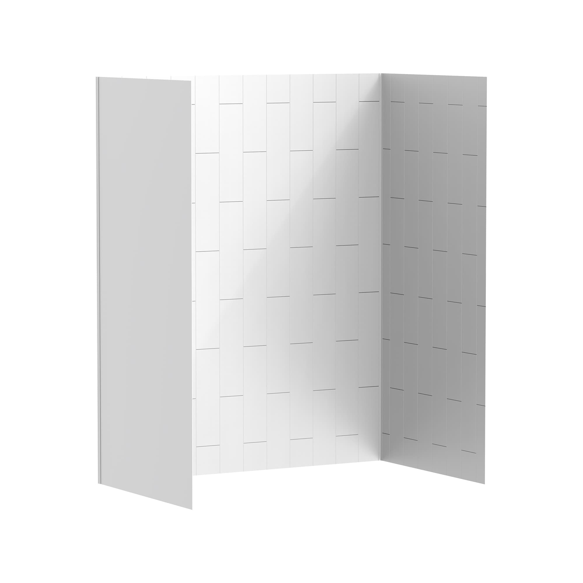 American Standard 2952BWT36.020 Aspirations 60-in W x 36-in D x 72-in H White 3 -Piece Glue Up Alcove Shower wall surround