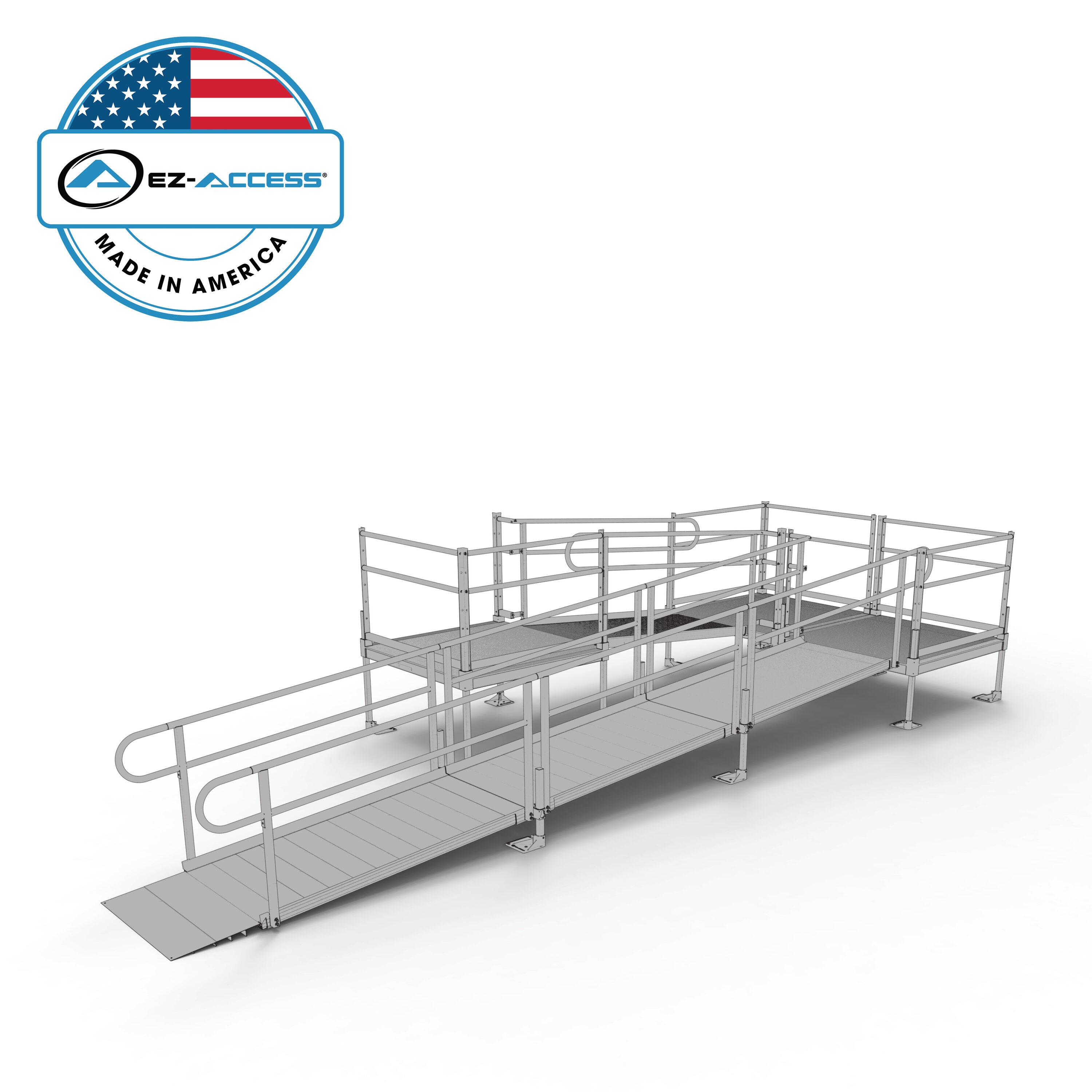 EZ ACCESS 24 Ft X 112 In Aluminum Modular Entryway Wheelchair Ramp In   65548749 