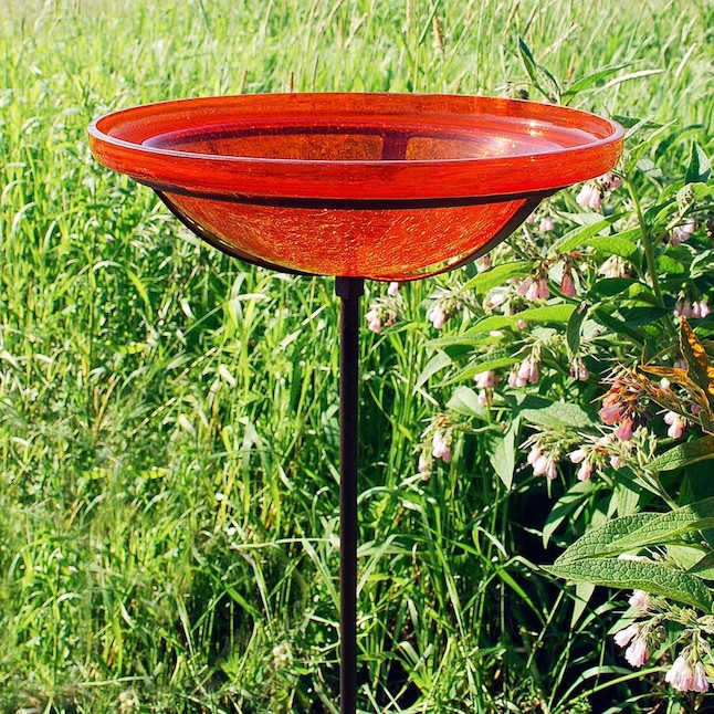 Minuteman International Achla Designs Crackle Glass Birdbath Bowl With ...