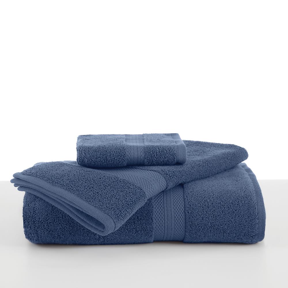 allen + roth 3-Piece Chambray Cotton Quick Dry Bath Towel Set (Quick Dry)  in the Bathroom Towels department at