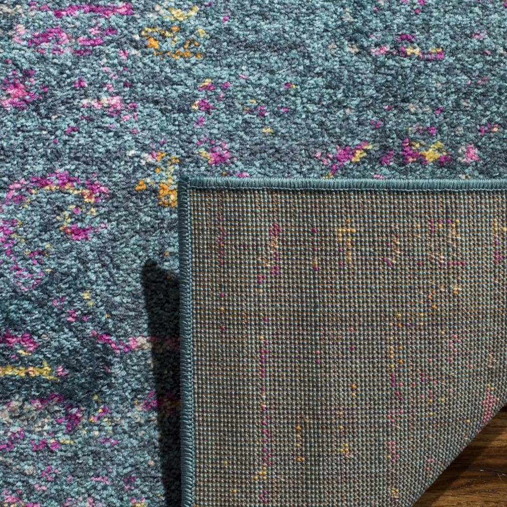 Elysian Blue/Fuchsia 6' x 9' Reversible Synthetic Area Rug