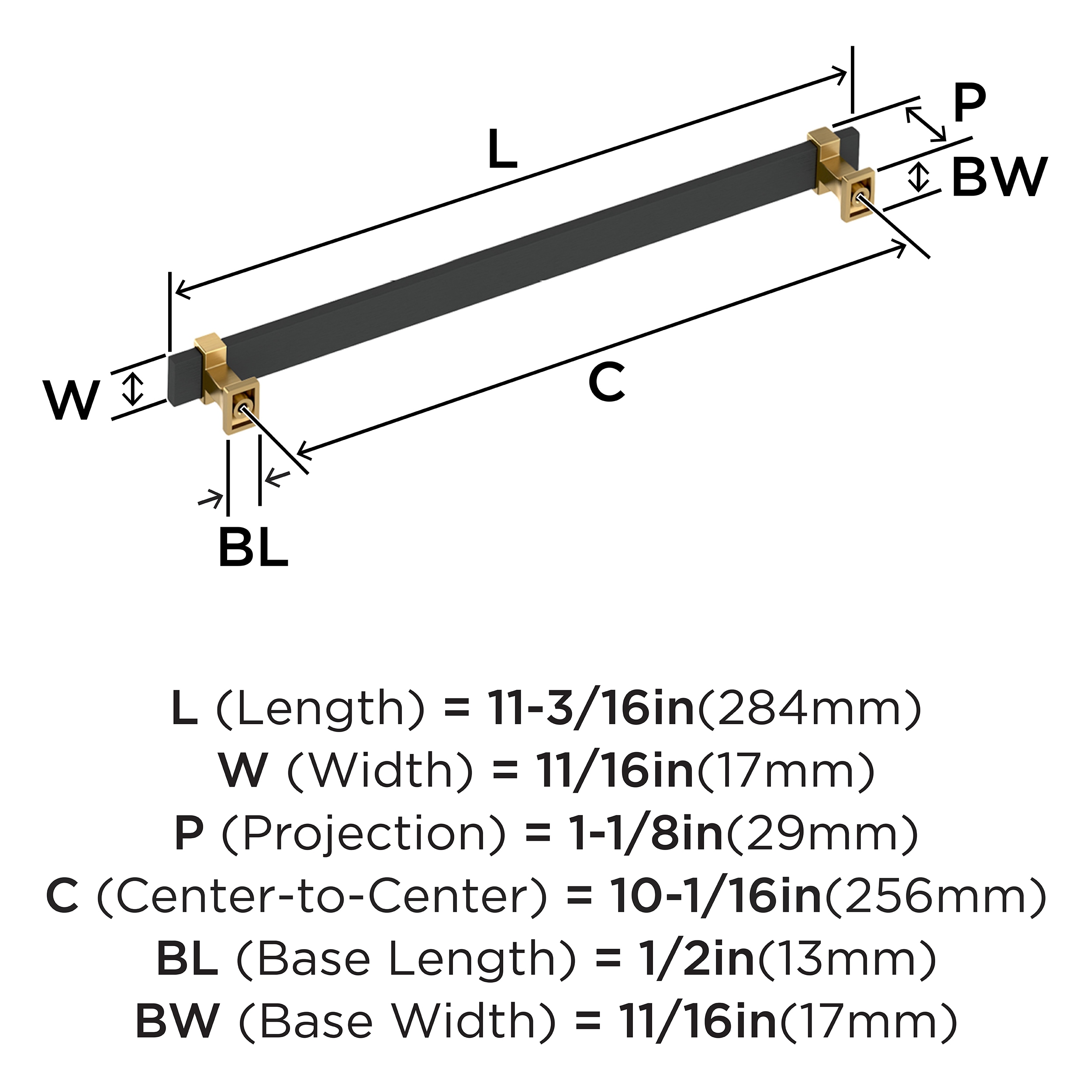Amerock BP37082BMBCZ Cabinet-Pulls - View #4