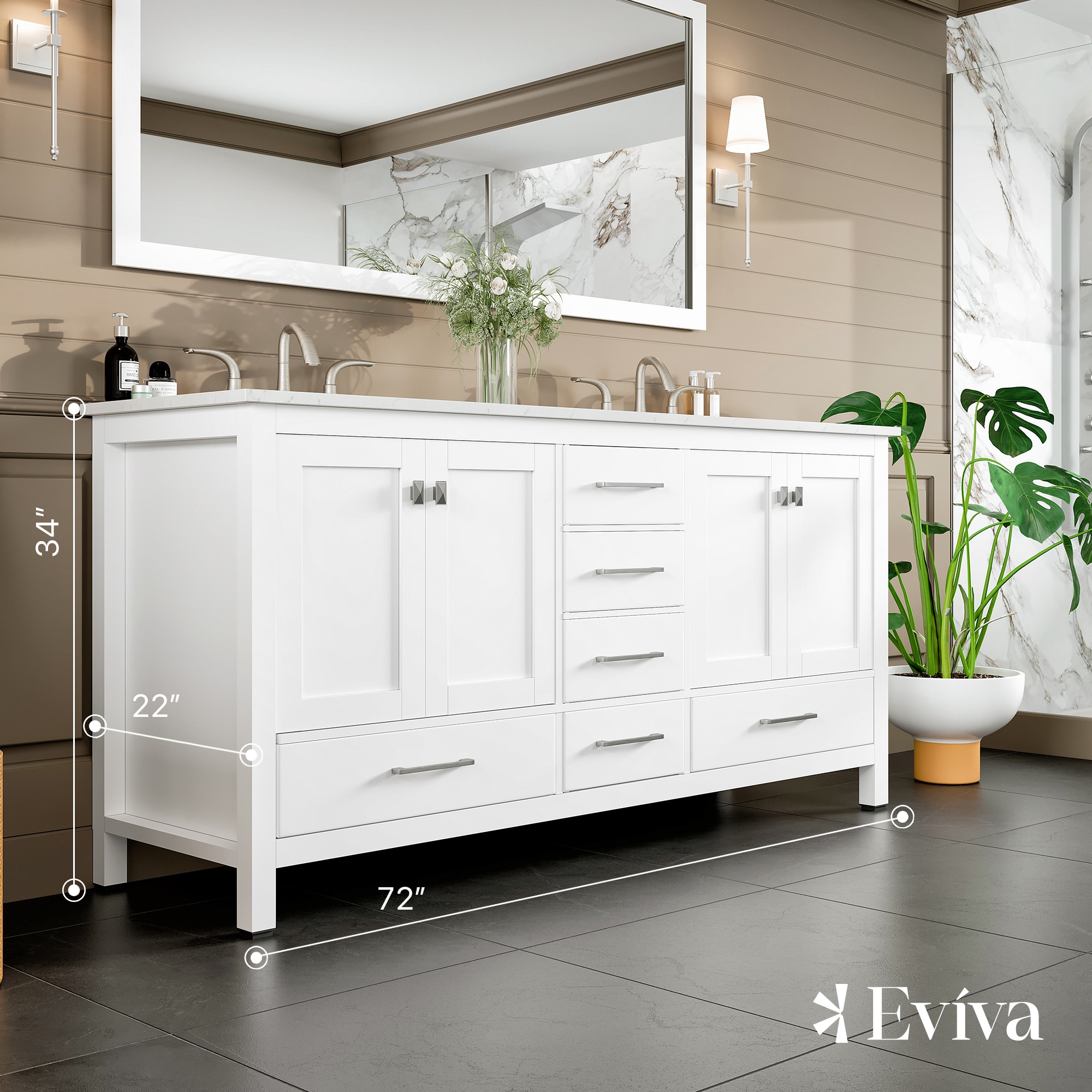 Eviva EVVN412-72WH-Q Bath-Vanity-Combo - View #2