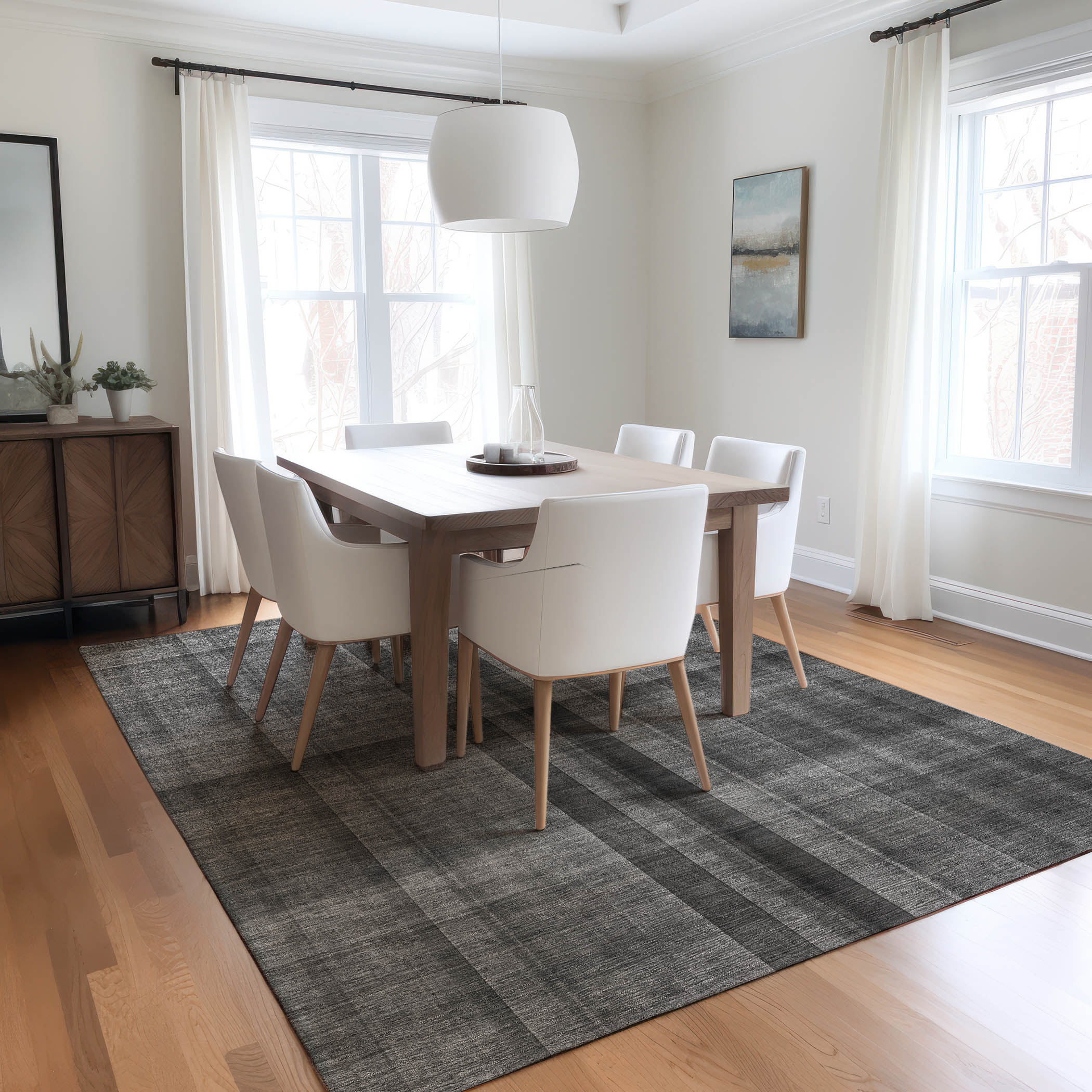 Addison Rugs ACN548GY10X14 Chantille ACN548GY 10 x 14 (ft) Polyester Gray Rectangular Indoor/Outdoor Abstract Machine washable Area rug
