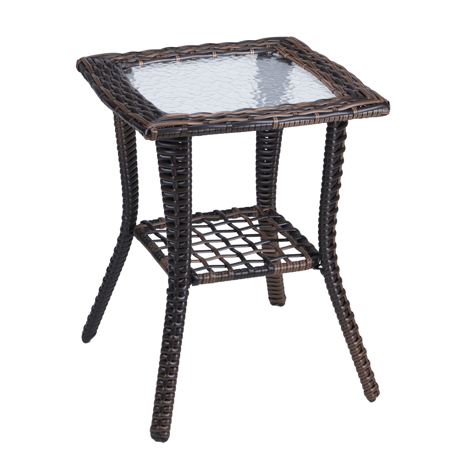 Winado LO1G56000674 Square Wicker Outdoor End Table 18-in W x 18-in L