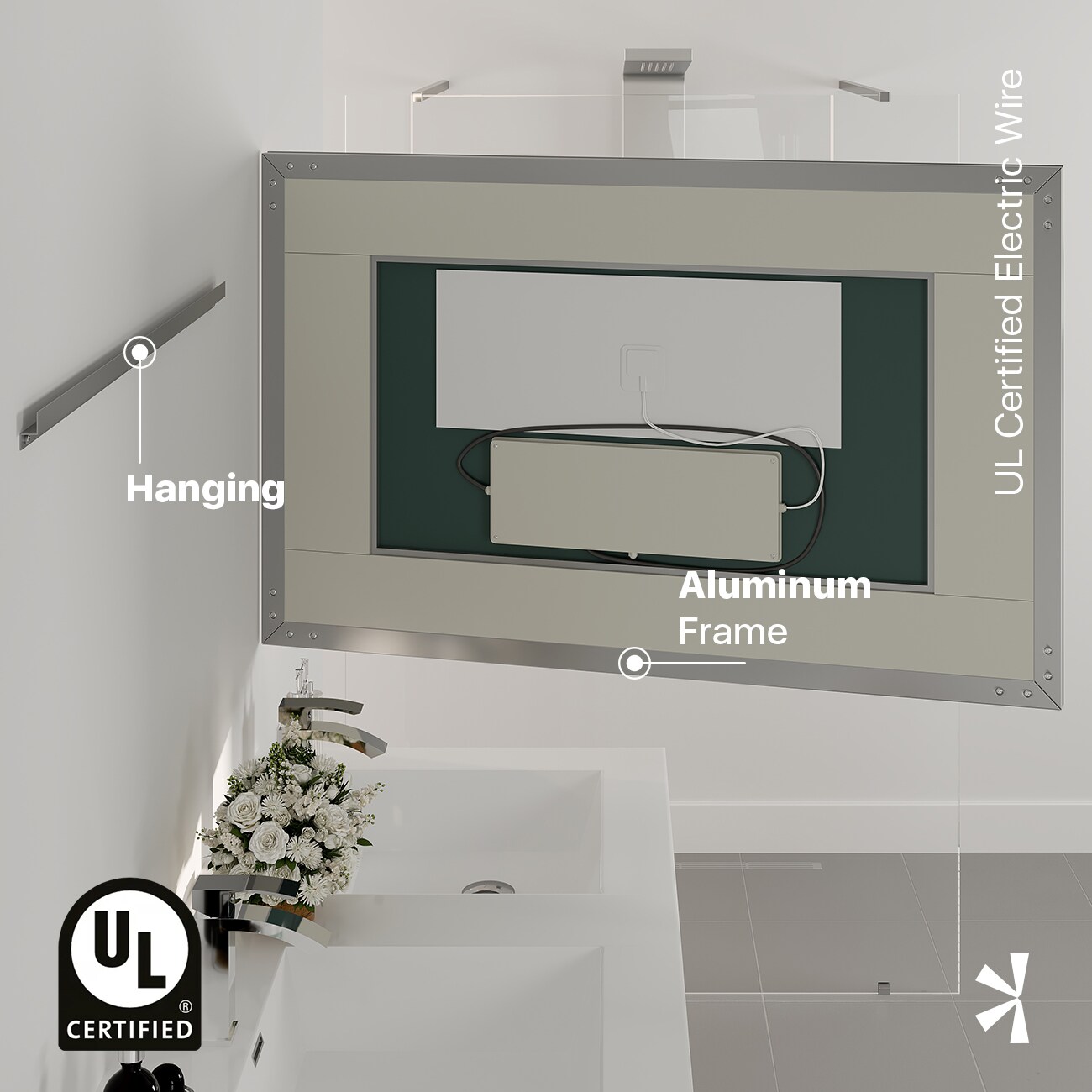 Eviva EVMR550-42X30-LED Framed-Bath-Mirrors - View #6