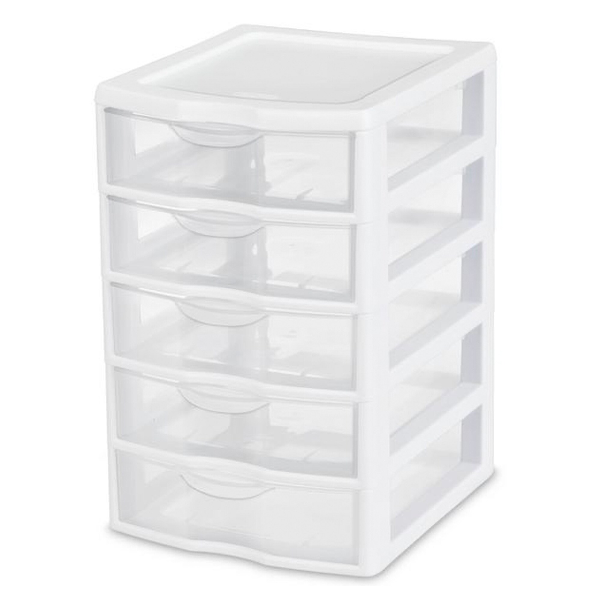 Stackable Cube Organizer, 4 Compartments, 4 Drawers, Plastic, 6 x 7.2 x 6,  Clear