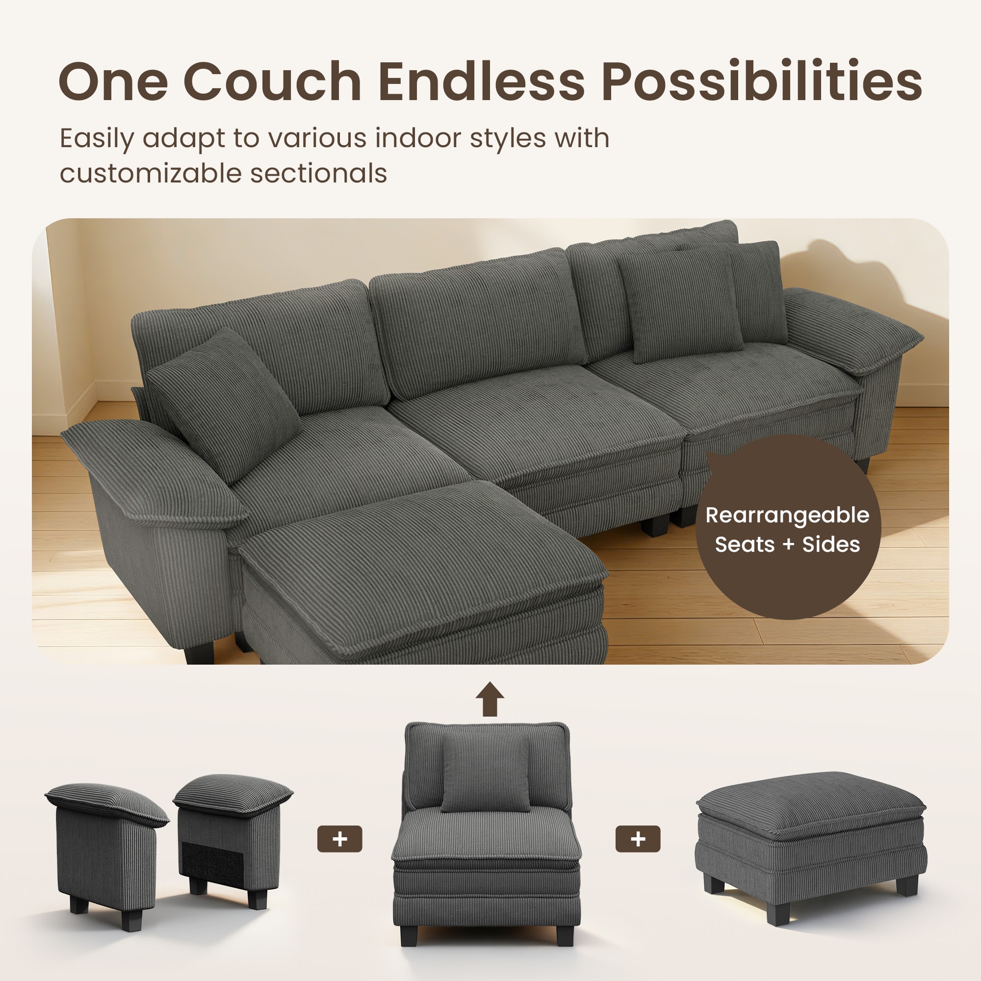 Sunshine Valley IFS001-03-6-COGR Sofas-Loveseats - View #3