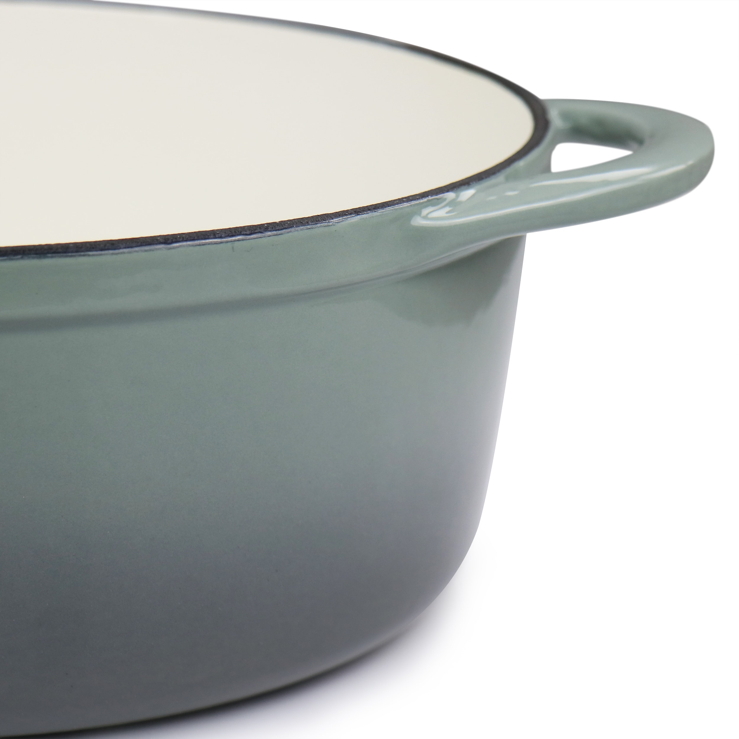 Gray 7-Quart Oval Enameled Cast Iron Casserole Dish