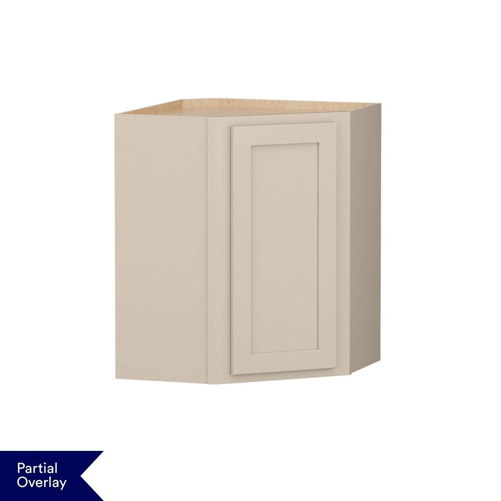 Shenandoah Breckenridge POL 24-in W x 30-in H x 12-in D Oat Painted Diagonal Corner Wall Fully Assembled Cabinet Recessed Panel Shaker