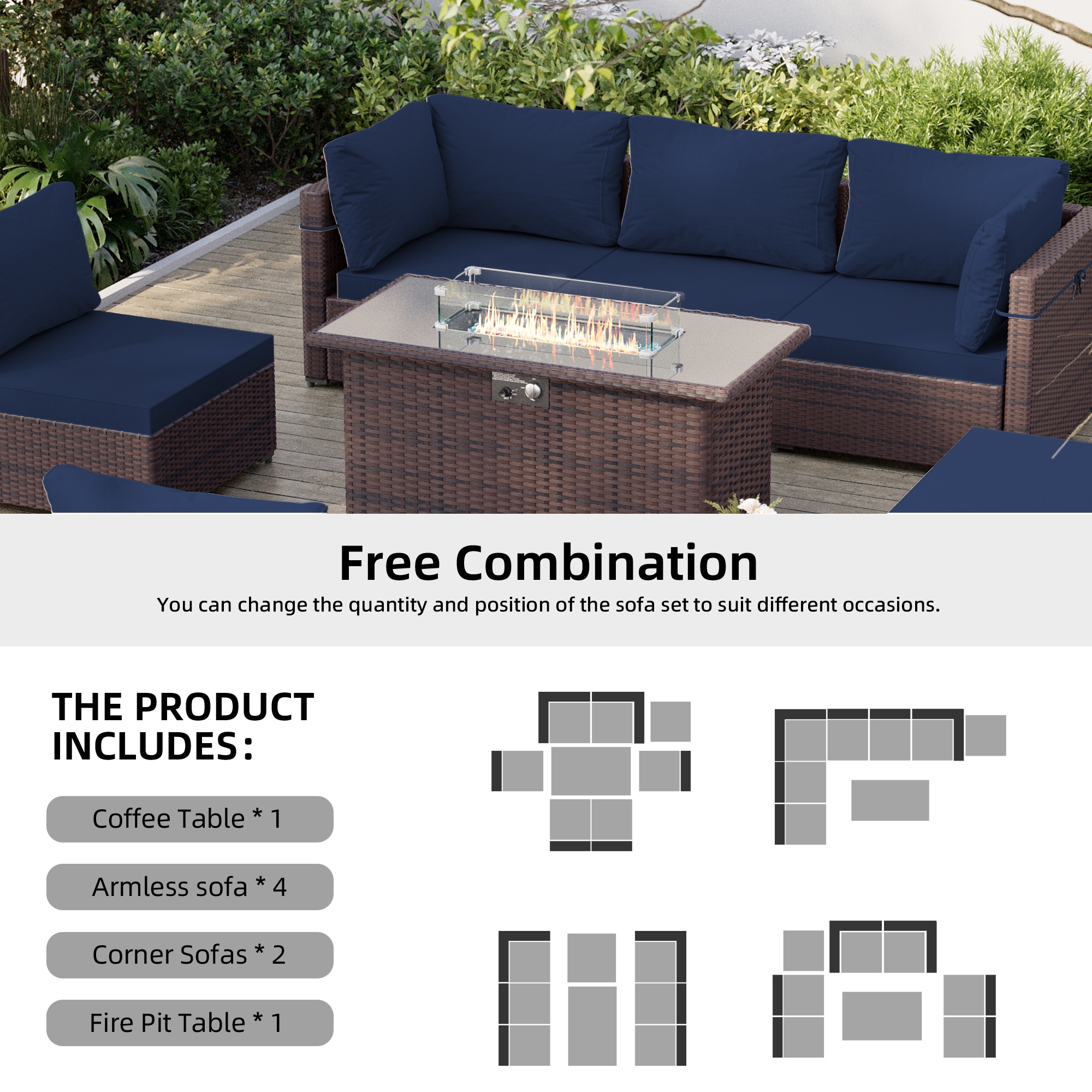 Patio Watcher TBBR-ABC43-NAVYBLUE Patio-Conversation-Sets - View #9