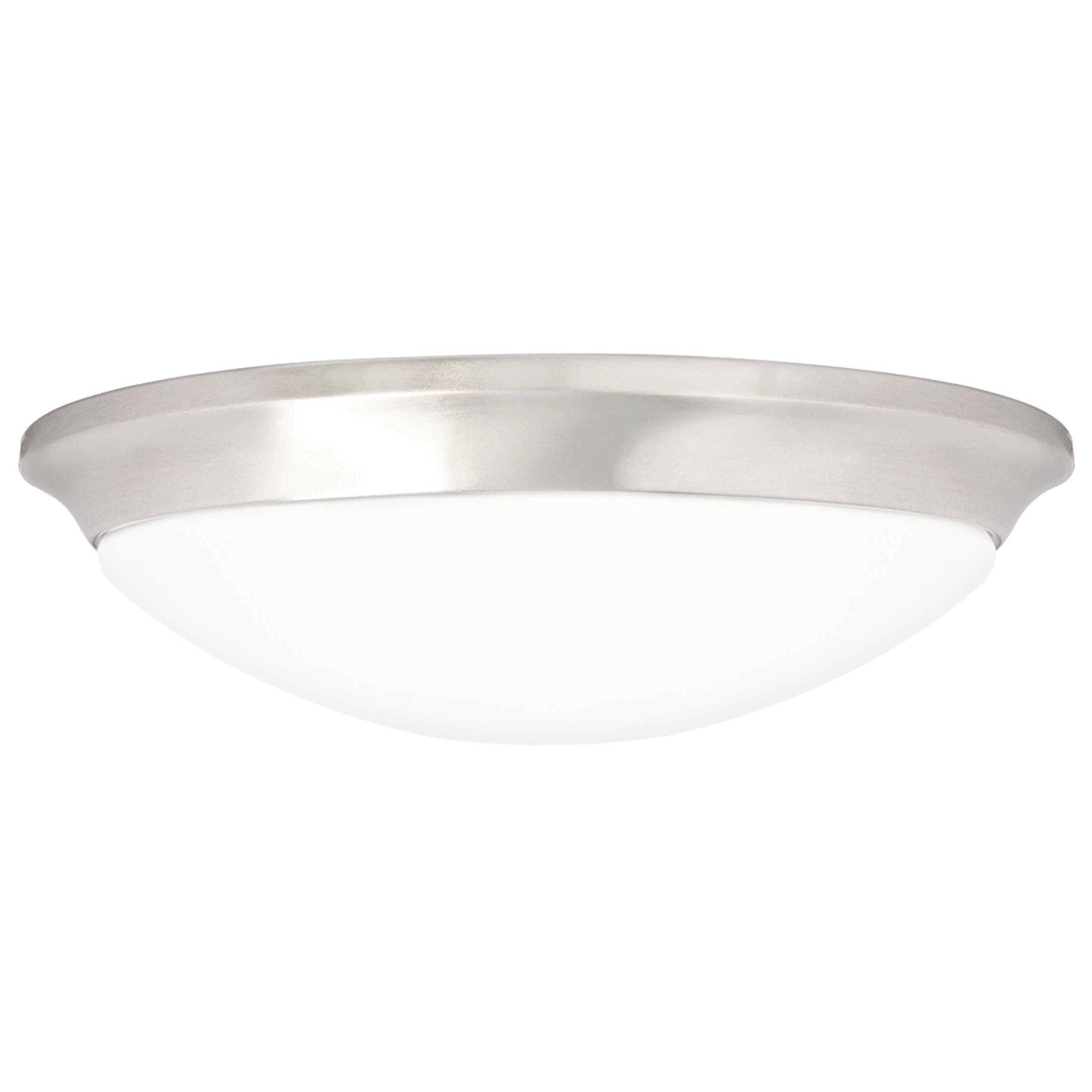 Maxxima Ceiling Mount 1-Light 13-in Satin Nickel LED Flush Mount Light ...