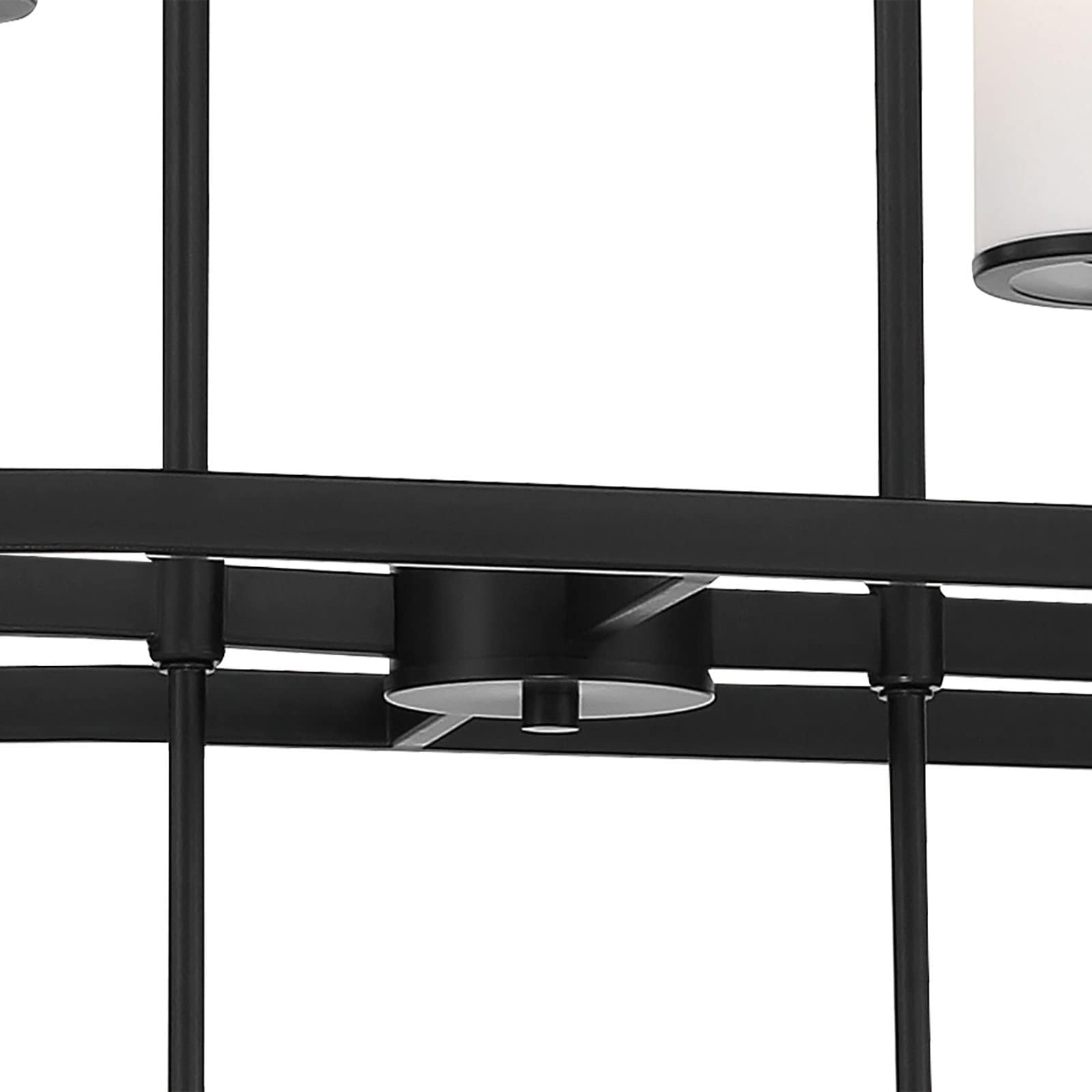 Coal Finish 6-Light Tapered Candle Chandelier with Etched White Glass