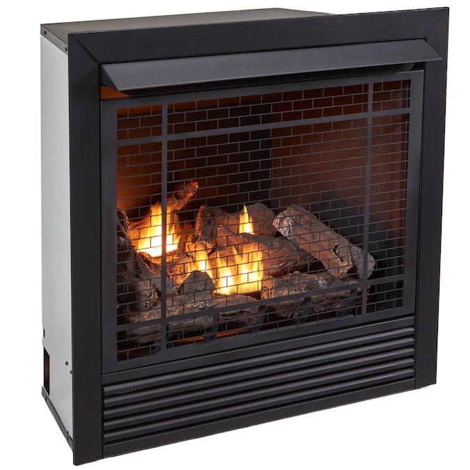 Duluth Forge 34 In W 32000 Btu Black, Vented Natural Gas Fireplace Insert