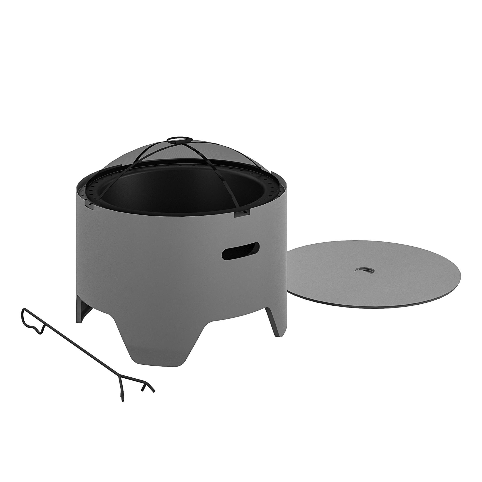 Cosco 87840GRY1E 23-in W Gray Steel Wood-Burning Fire Pit