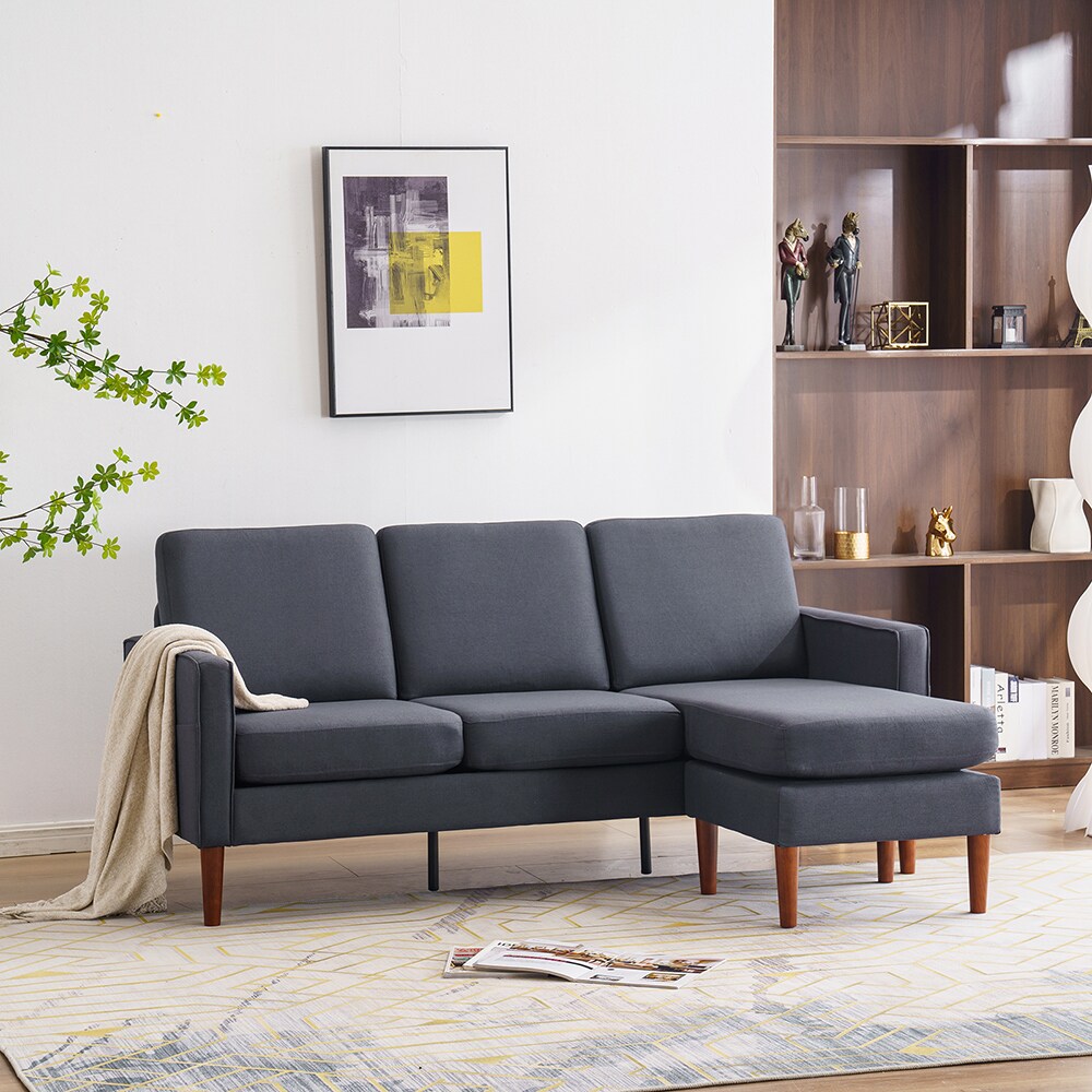 Winado LO1G52001026 71.3-in Modern Gray Linen Sectional