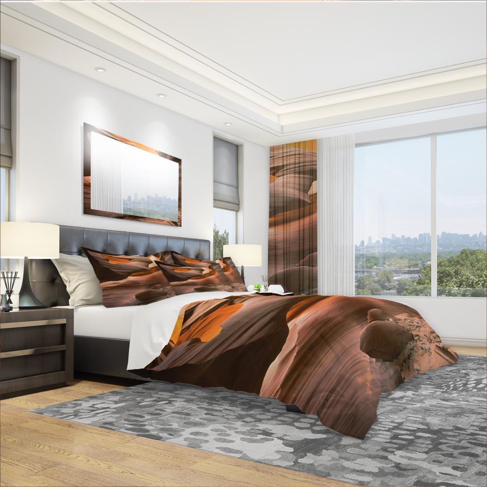 Designart BED17973-T 3 -Piece Brown Twin Duvet cover Set