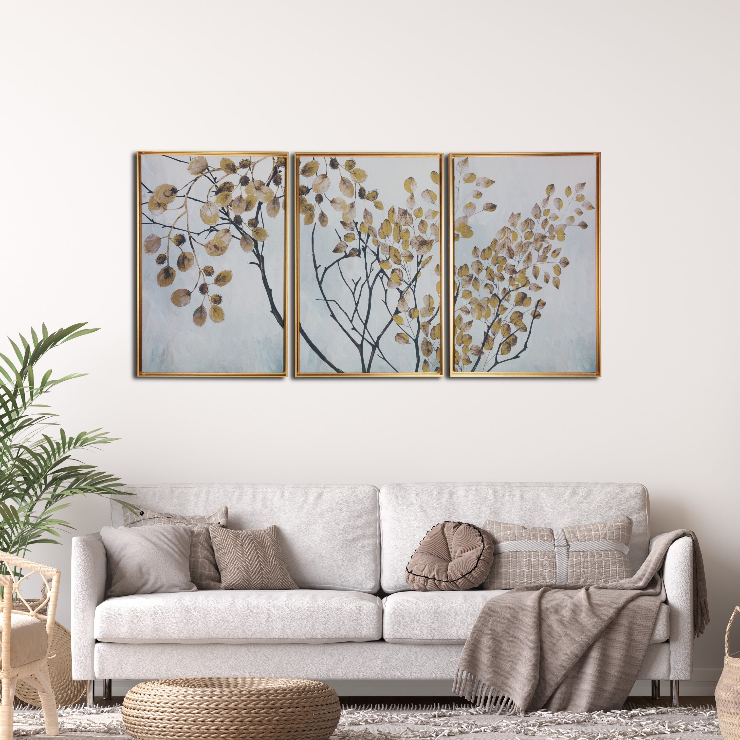 Gallery 57 Gold Framed 24-in H x 48-in W Botanical Print on Canvas in ...