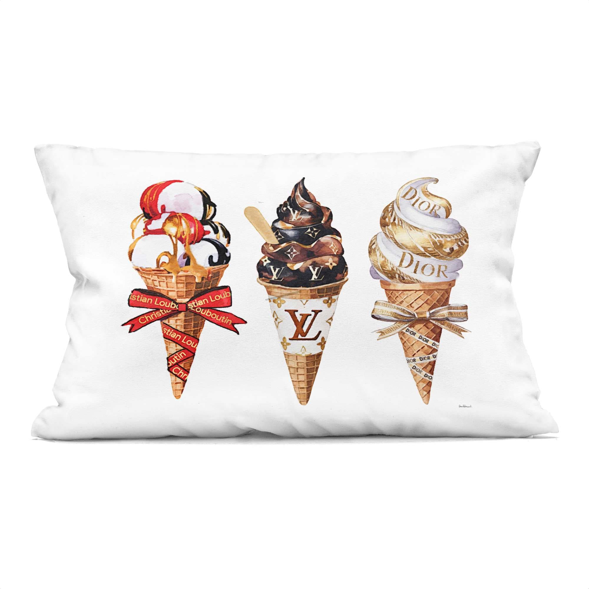 Stupell Industries  Luxury Gourmet Ice Cream Decorative Printed Throw Pillow design by Amanda Greenwood 14 x 20
