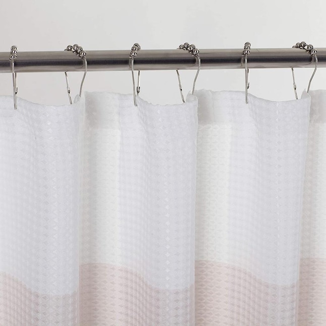 Polyester Blush Striped Shower Curtain, White Waffle Shower Curtain Canada
