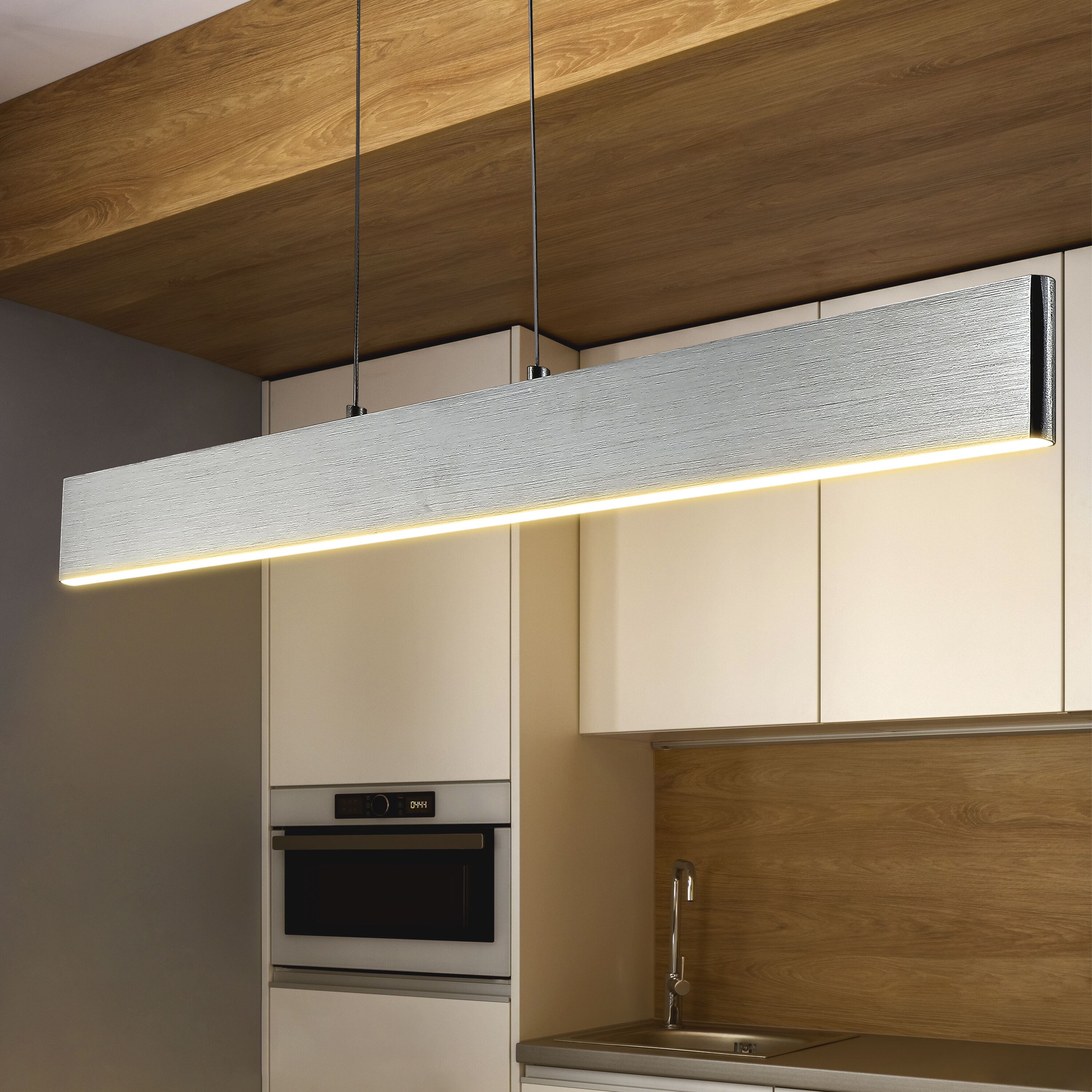 JONATHAN  Y JYL7018A Draper 32" Dimmable Adjustable Integrated Metal Minimalistic Brushed Aluminum Modern/contemporary Linear Integrated LED Large Hanging Pendant light