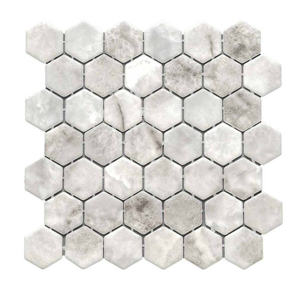 The Tile Life GHEXXBLISON Eterna Hex Onice 2-in x 2-in Matte Glass Hexagon Mosaic Floor and Wall Tile (0.88-sq. ft/ Piece)